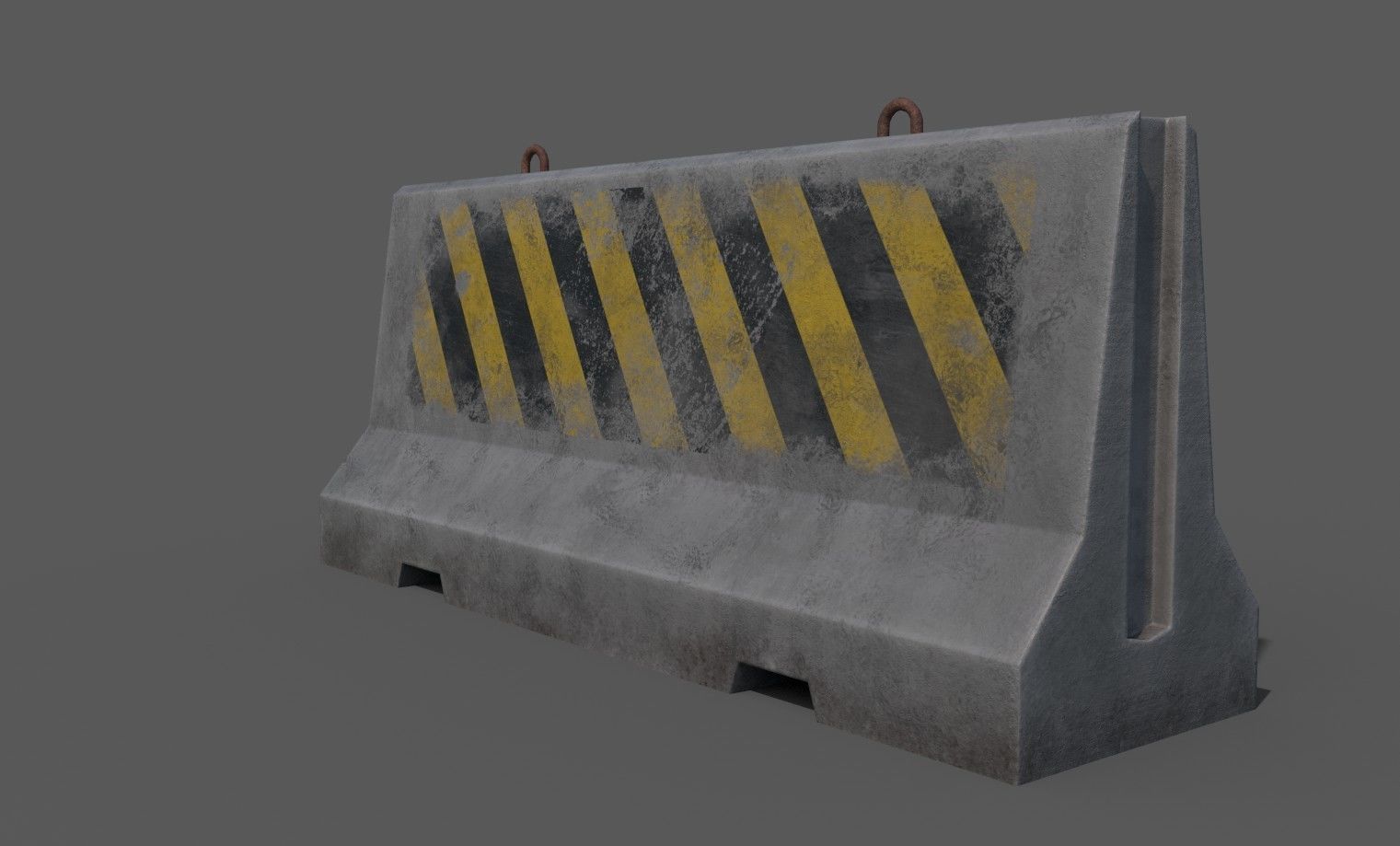 Concrete barriers - PBR Game Ready model Low-poly 3D model_6