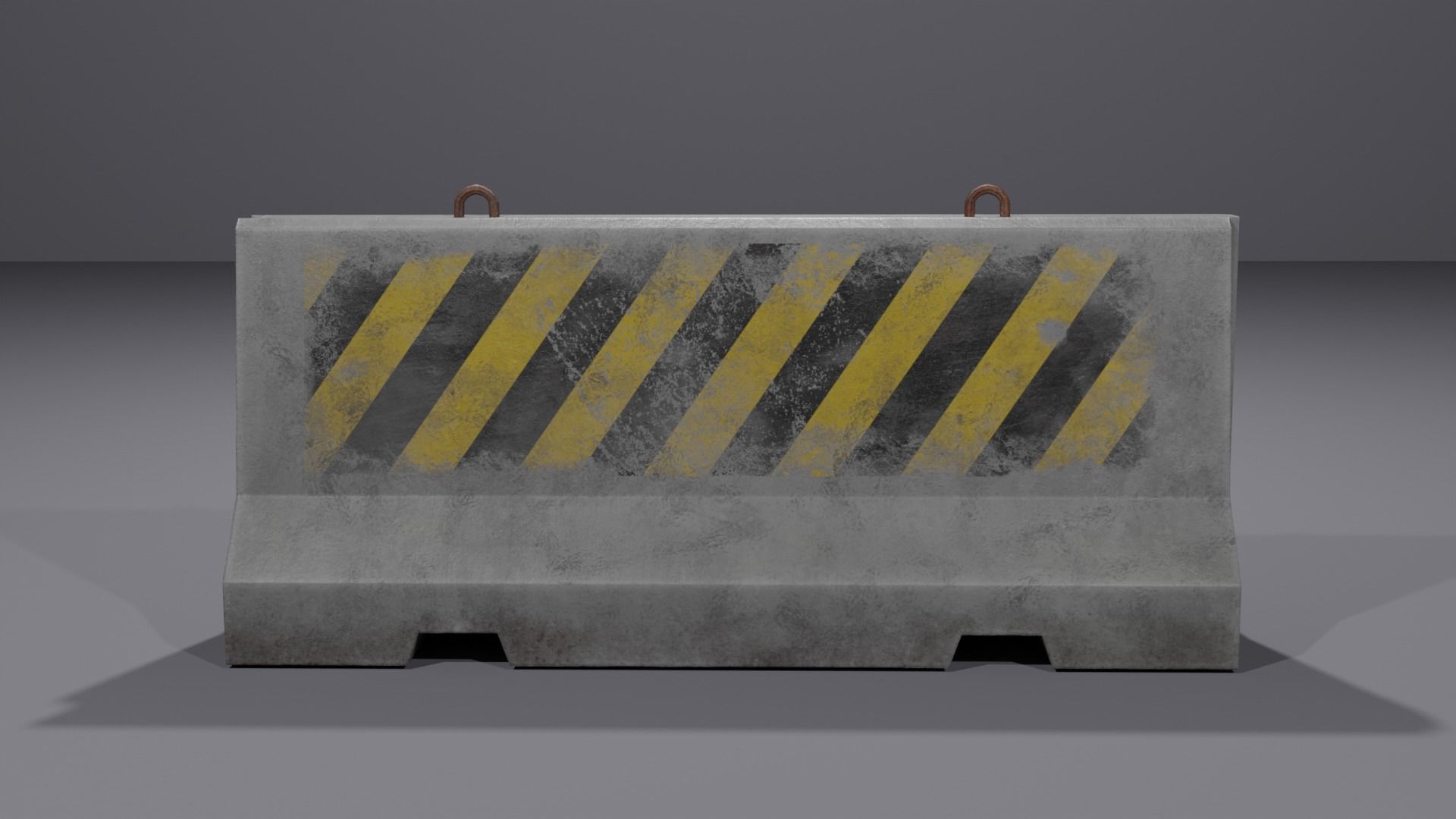 Concrete barriers - PBR Game Ready model Low-poly 3D model_17