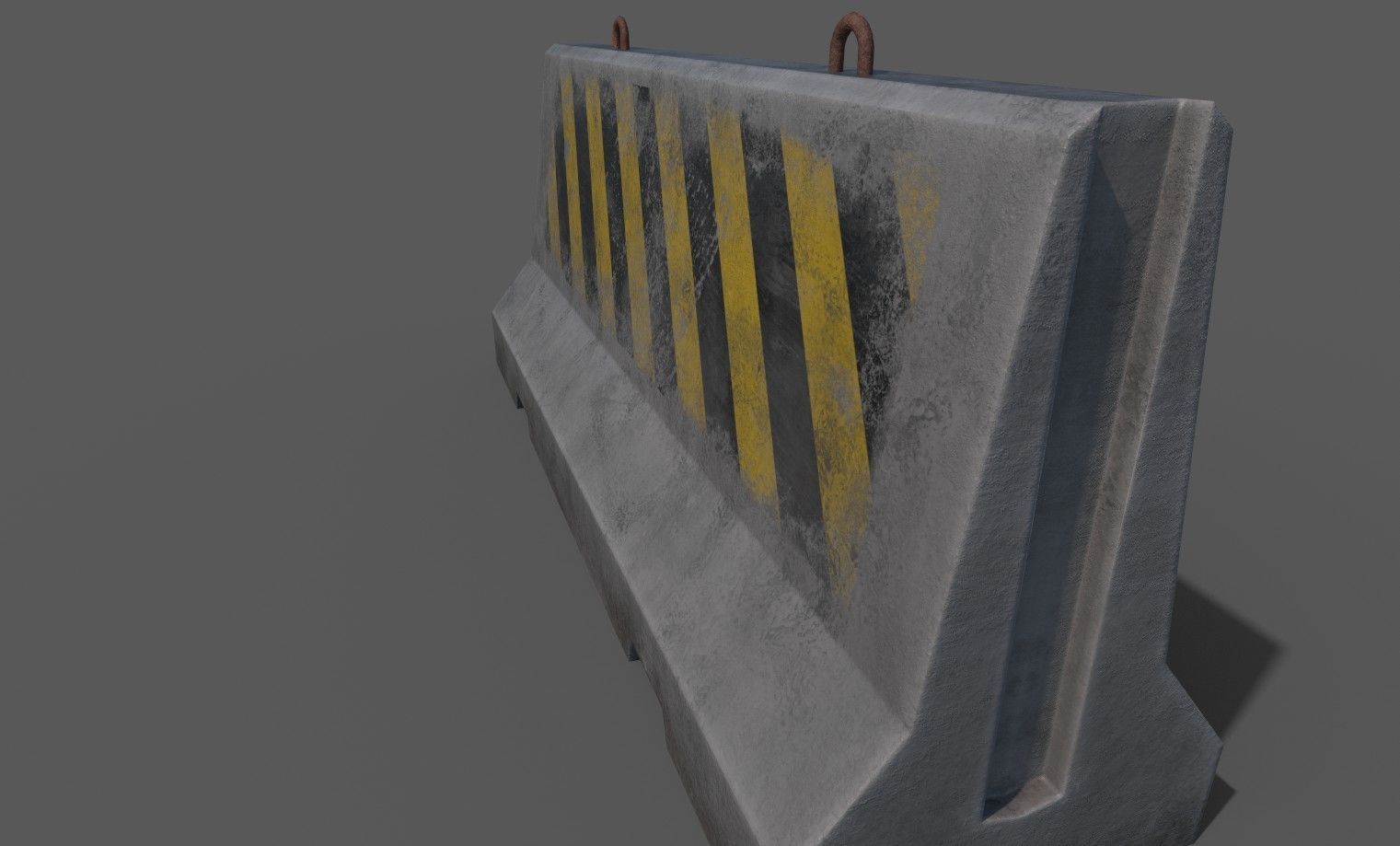 Concrete barriers - PBR Game Ready model Low-poly 3D model_5