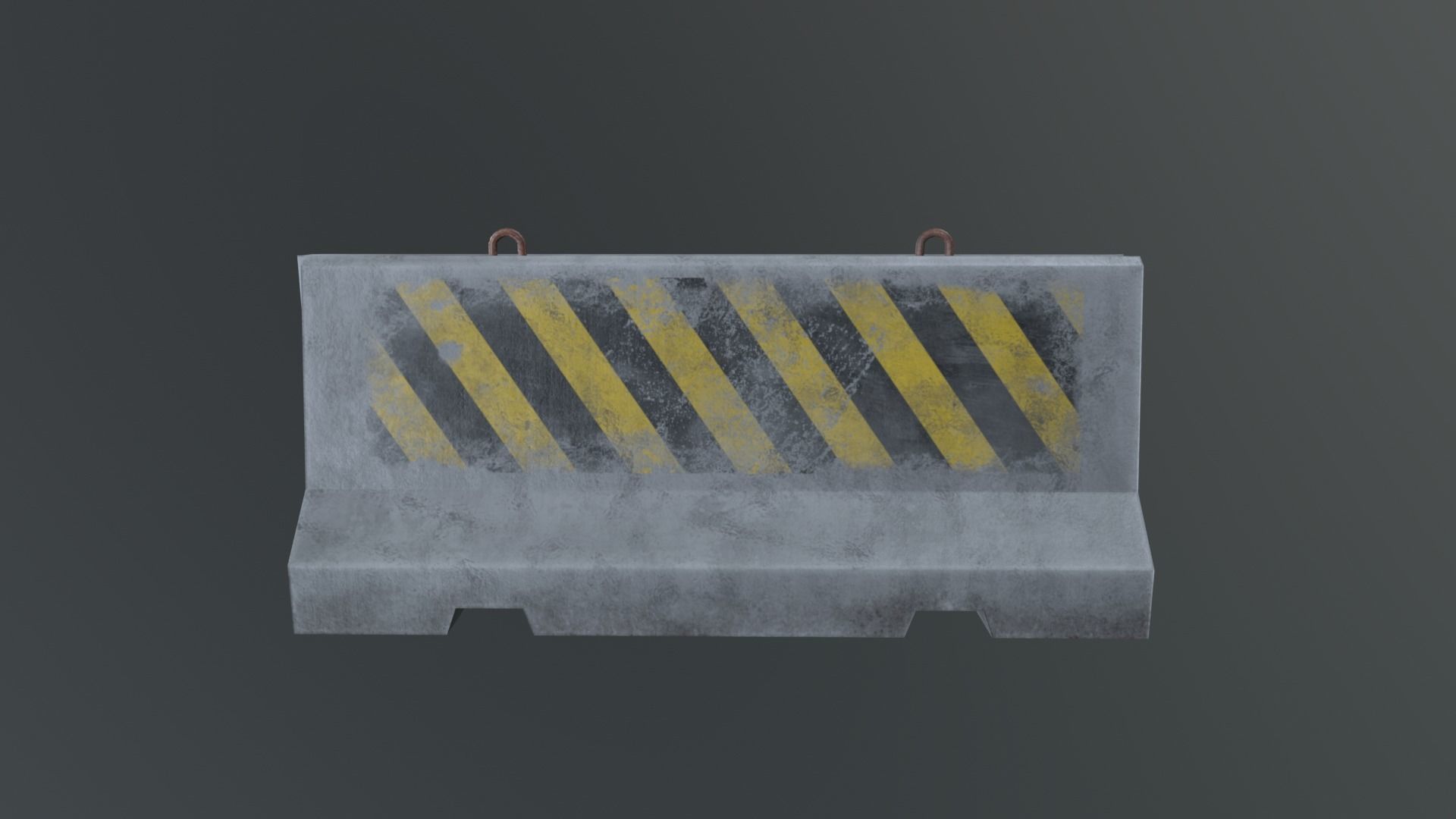 Concrete barriers - PBR Game Ready model Low-poly 3D model_9