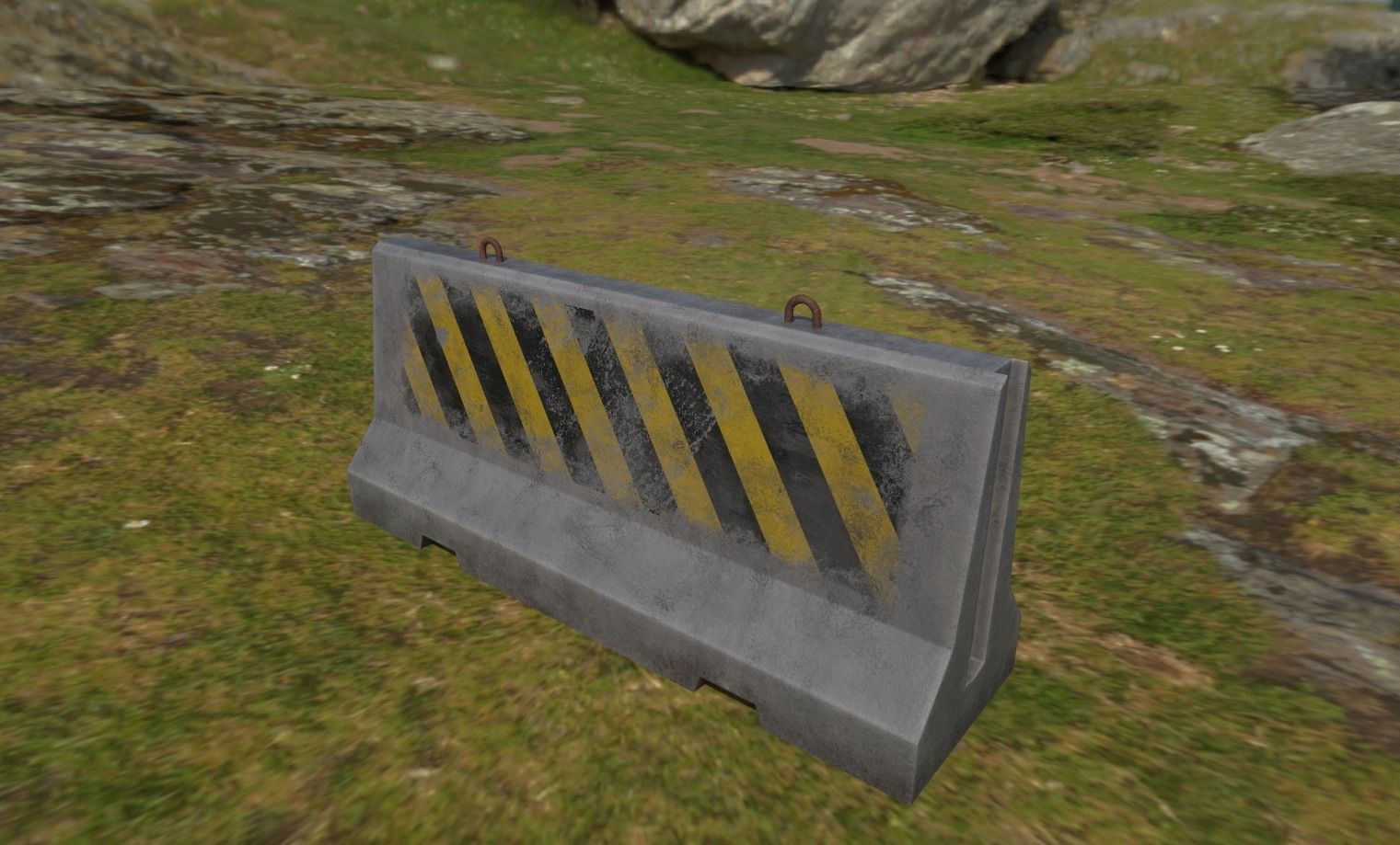 Concrete barriers - PBR Game Ready model Low-poly 3D model_25