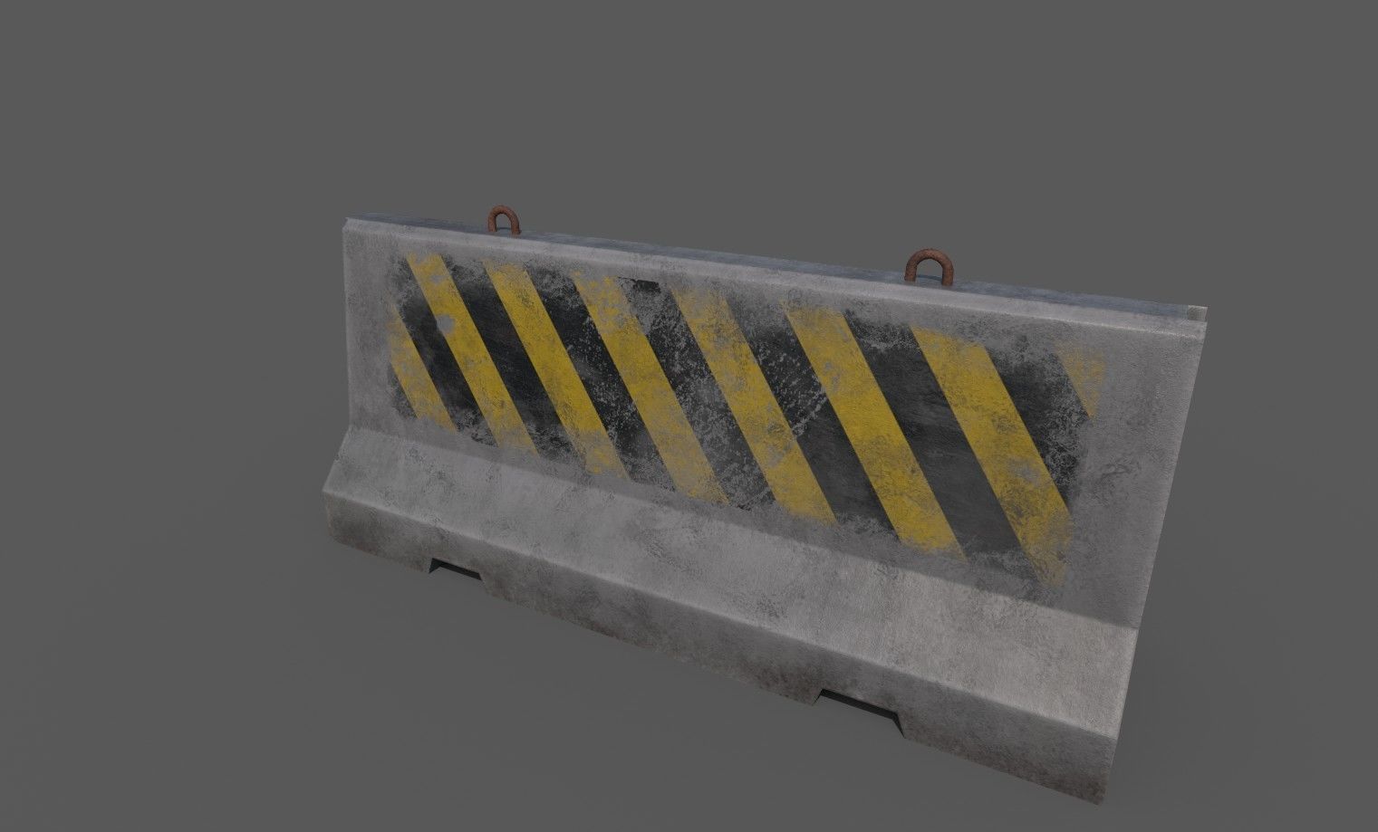 Concrete barriers - PBR Game Ready model Low-poly 3D model_15