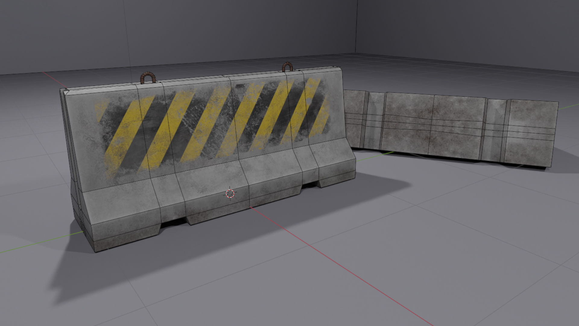 Concrete barriers - PBR Game Ready model Low-poly 3D model_27