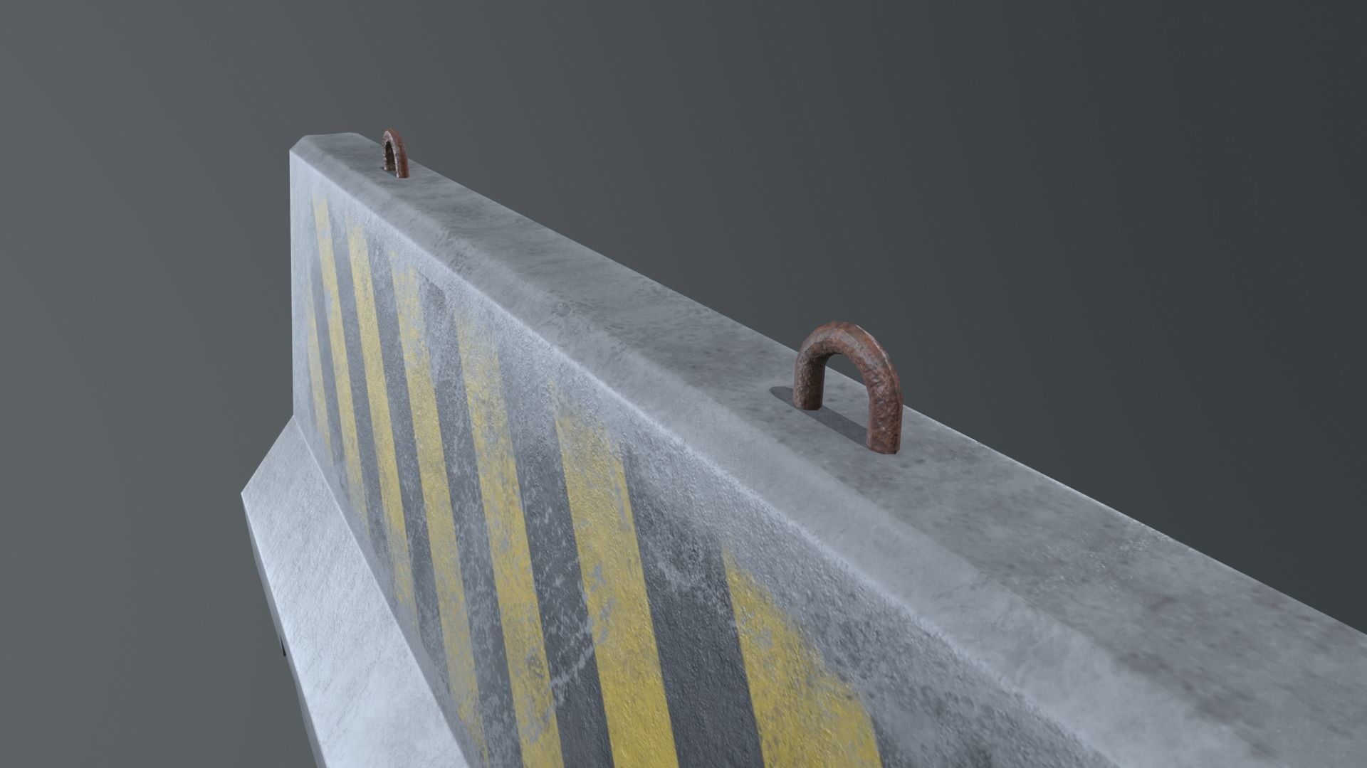 Concrete barriers - PBR Game Ready model Low-poly 3D model_24