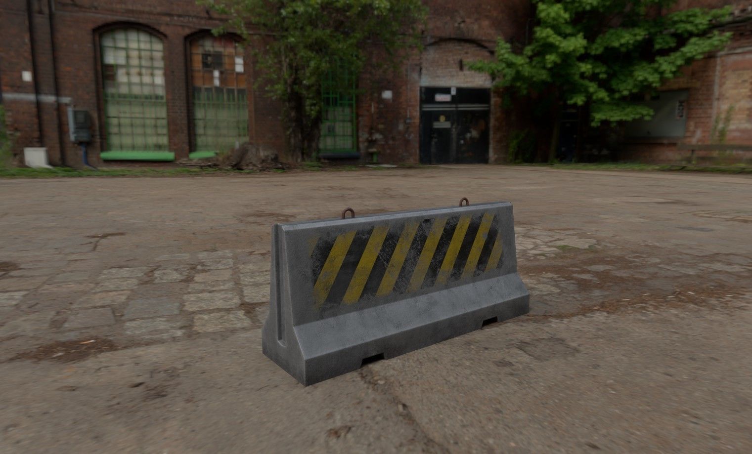 Concrete barriers - PBR Game Ready model Low-poly 3D model_22