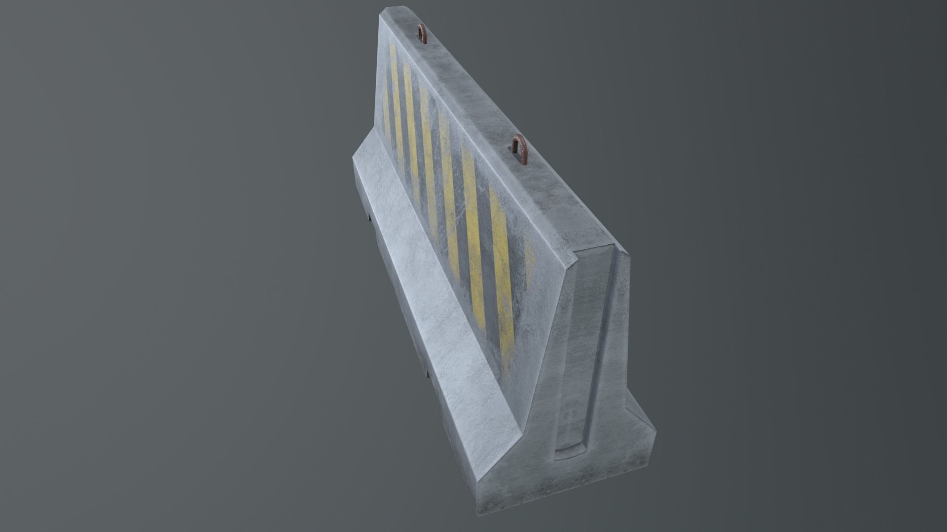 Concrete barriers - PBR Game Ready model Low-poly 3D model_14
