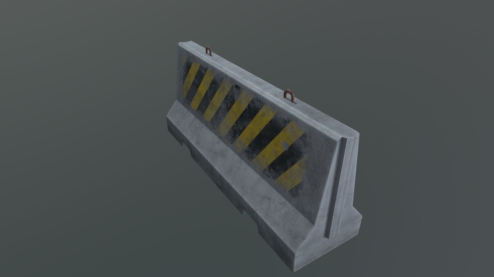 Concrete barriers - PBR Game Ready model Low-poly 3D model_11