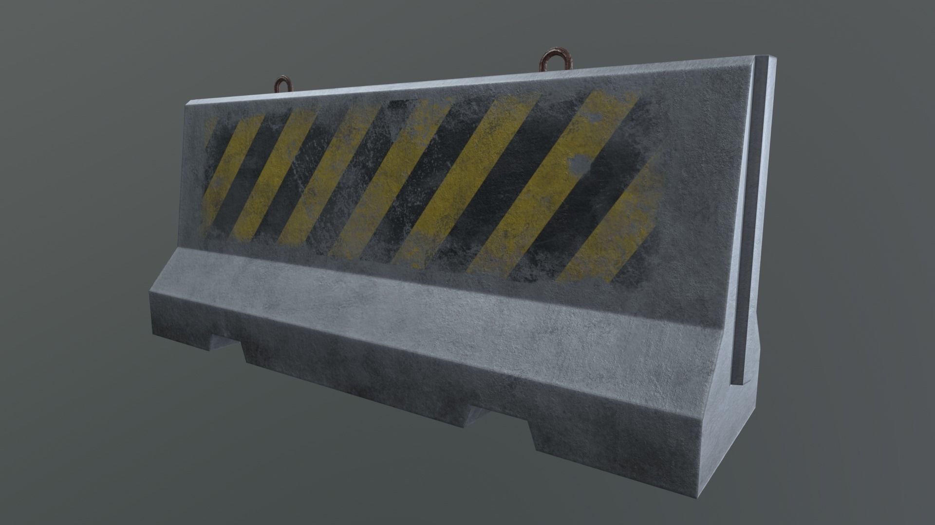 Concrete barriers - PBR Game Ready model Low-poly 3D model_8