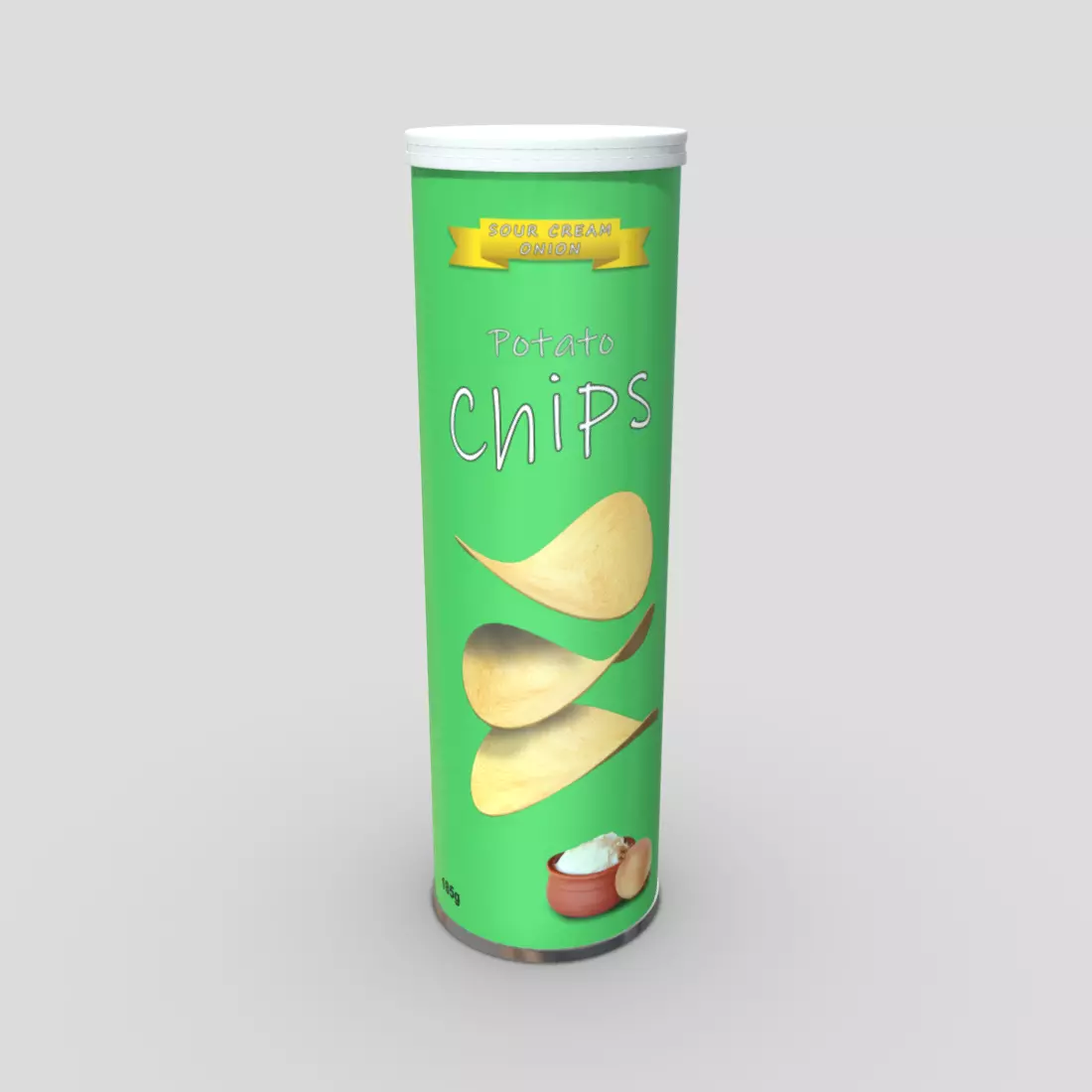 Potato Chips Tube 3 Low-poly 3D model