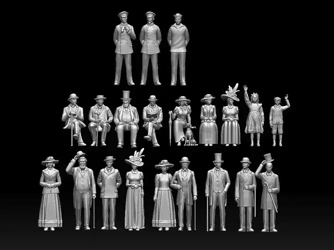 retro people 3D print model