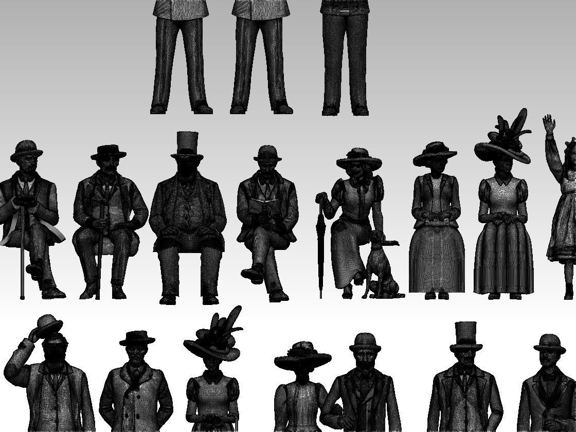 retro people 3D model 3D printable | CGTrader