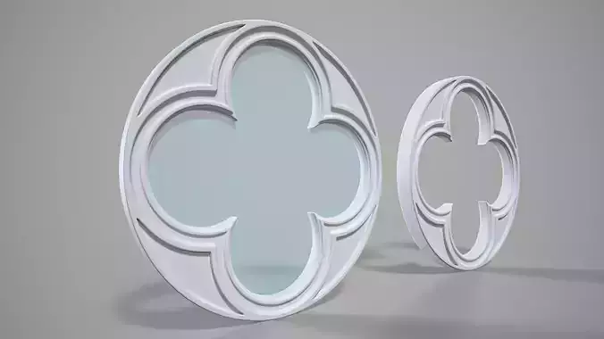 Highpoly Circular Gothic Window Type3 3D model