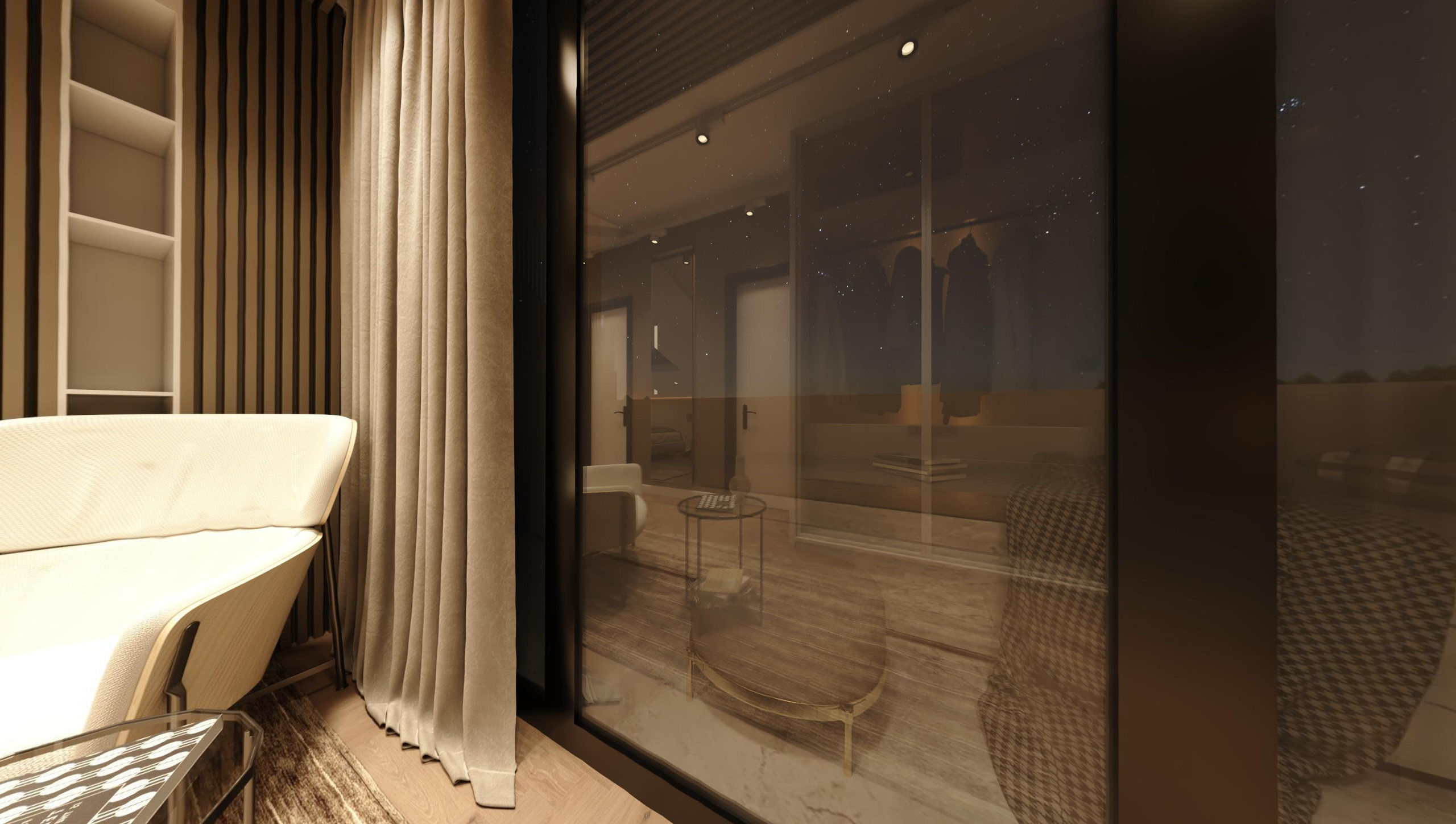 ATTIC ROOM MODERN VILLA 360 VIEW Low-poly 3D model_9