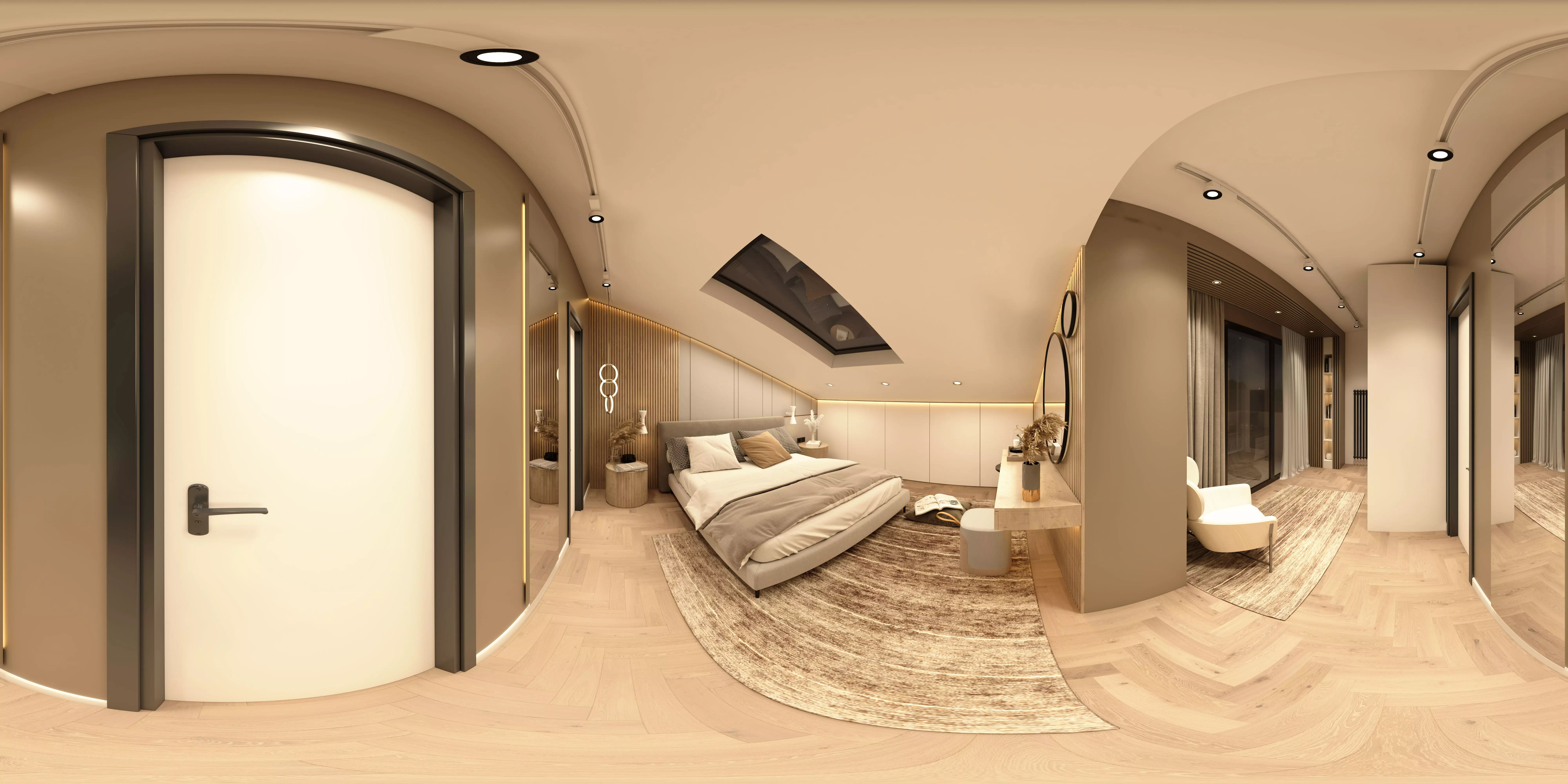 ATTIC ROOM MODERN VILLA 360 VIEW Low-poly 3D model_0