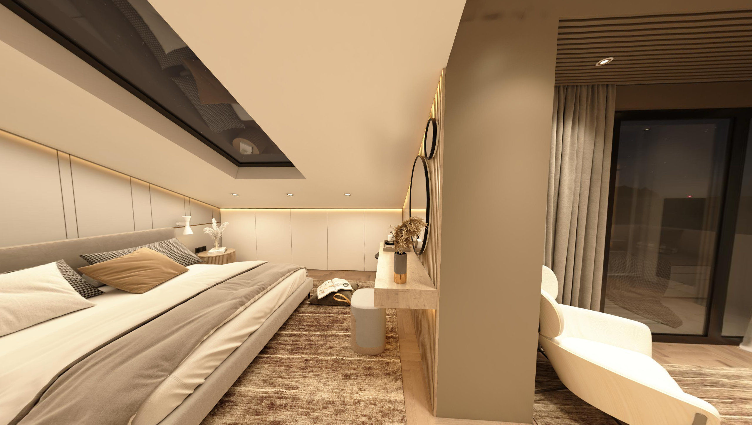 ATTIC ROOM MODERN VILLA 360 VIEW Low-poly 3D model_6