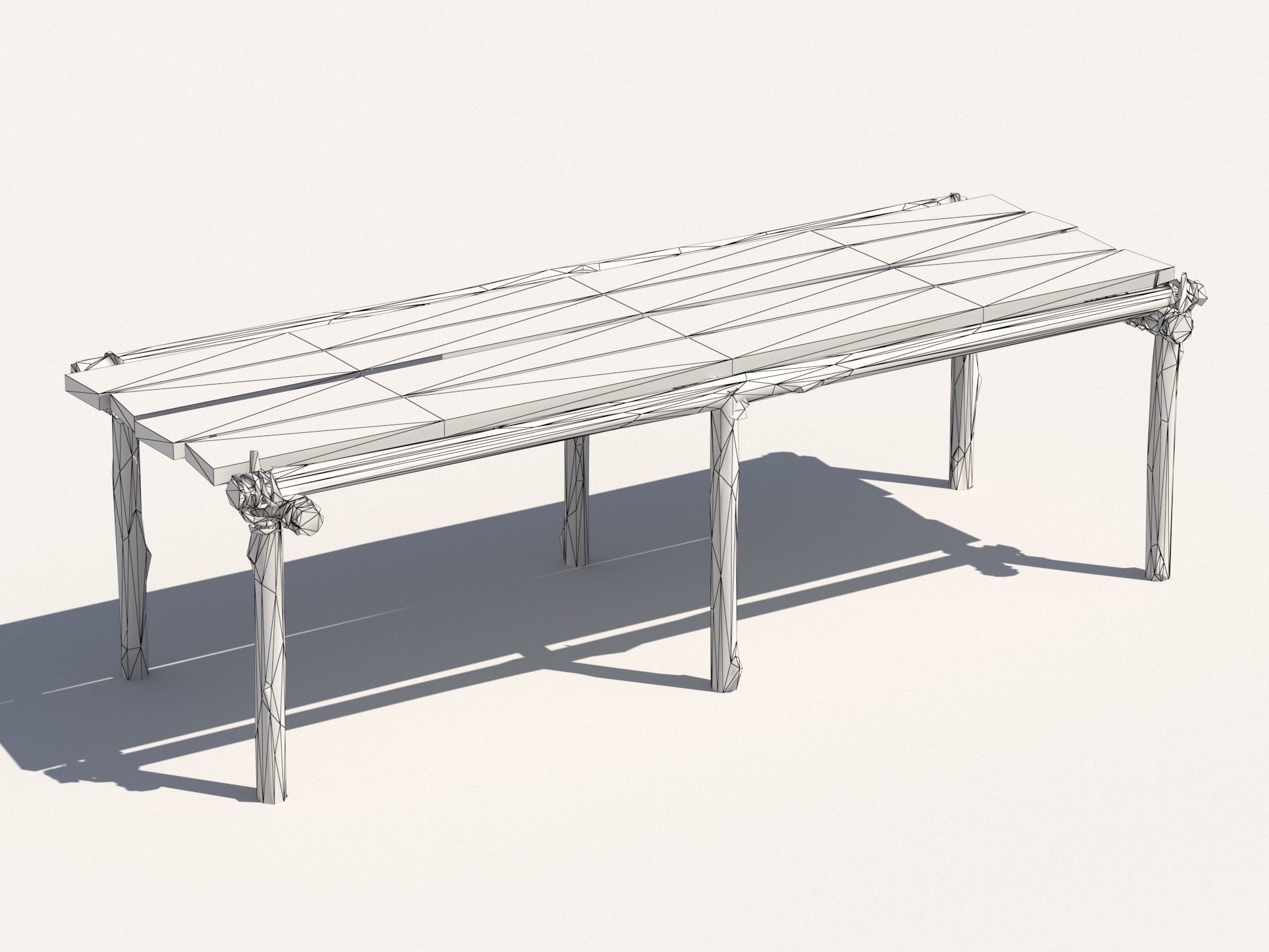 Wooden table 1 Low-poly 3D model_9
