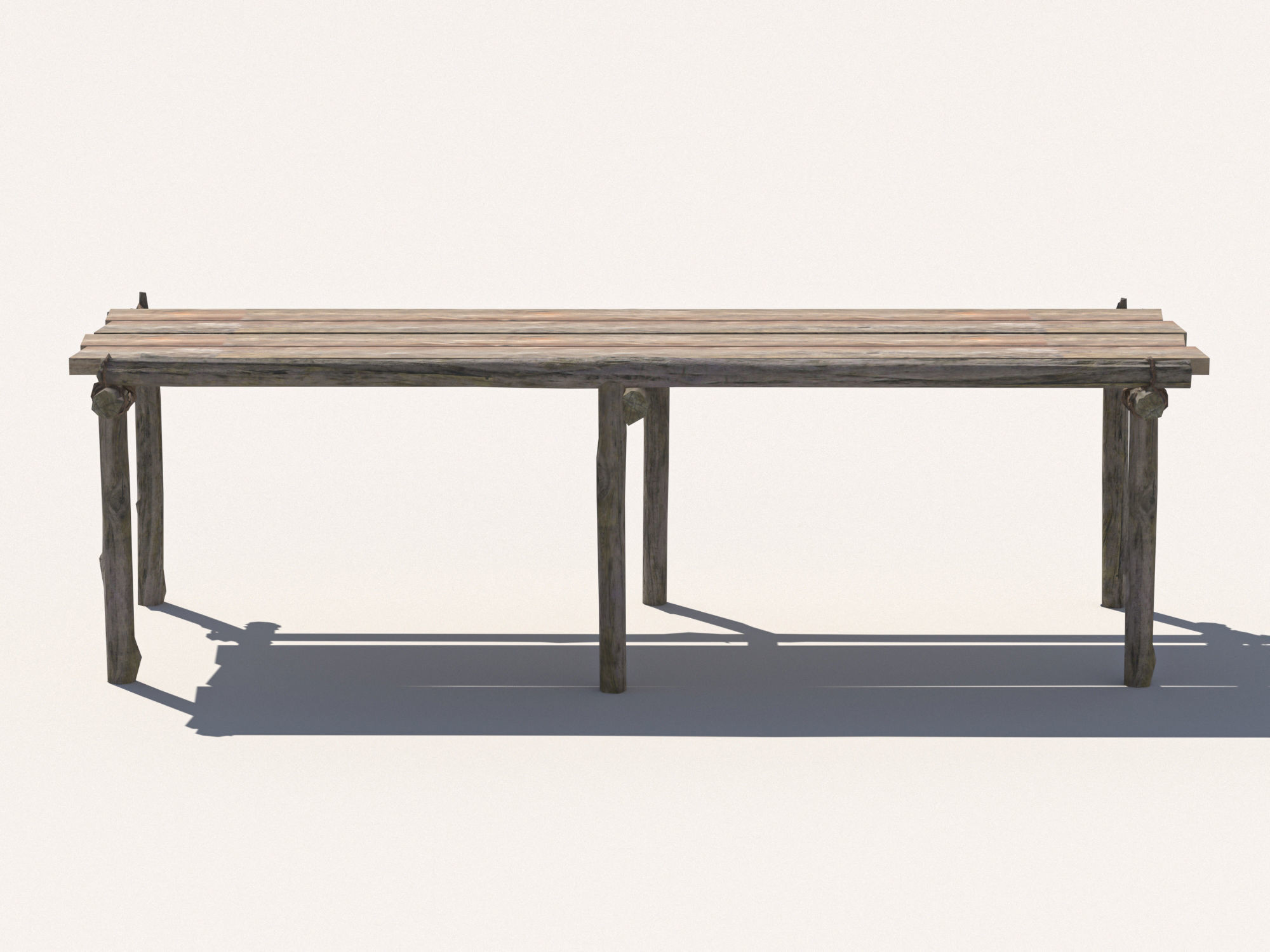 Wooden table 1 Low-poly 3D model_5
