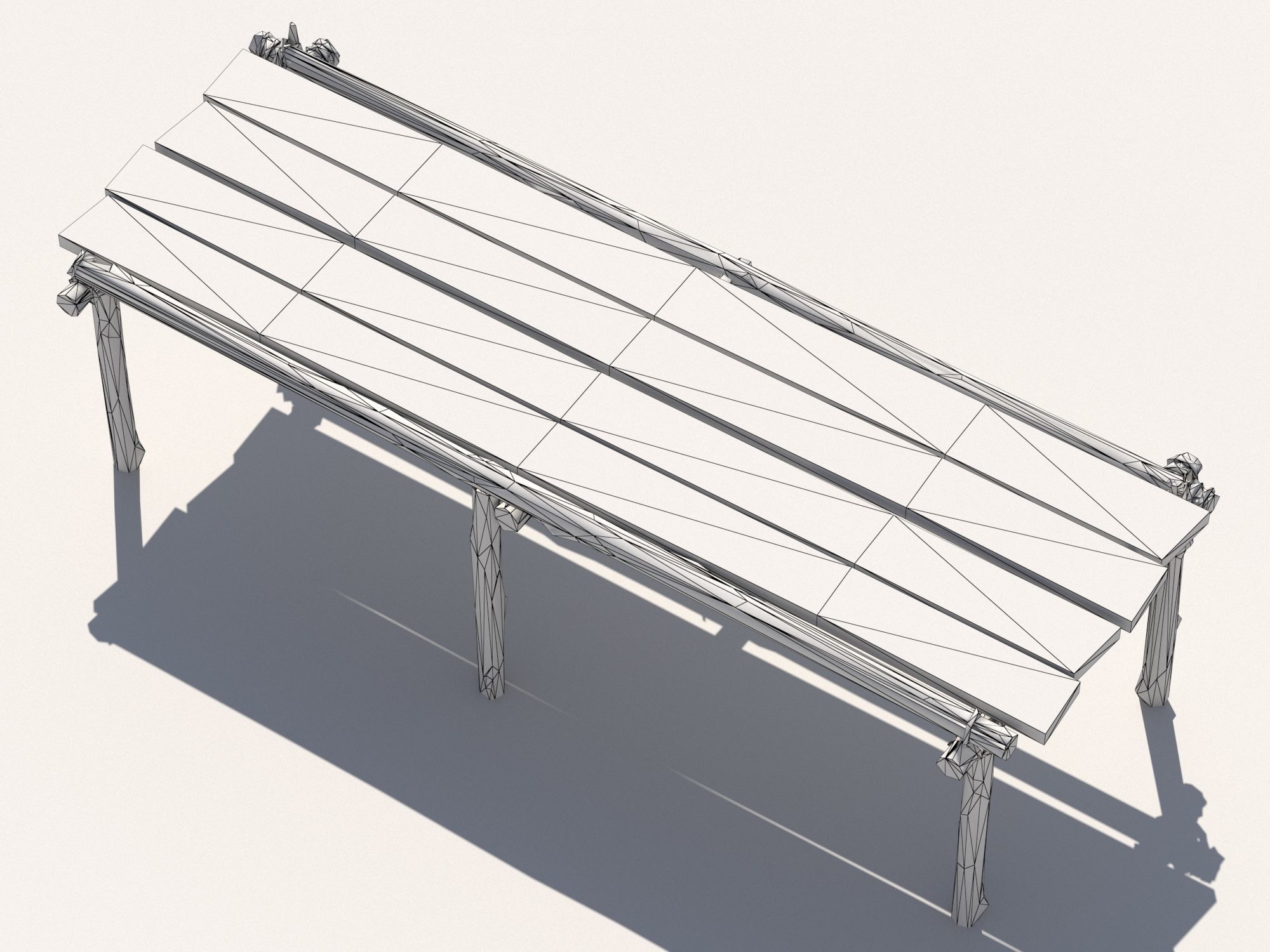 Wooden table 1 Low-poly 3D model_10