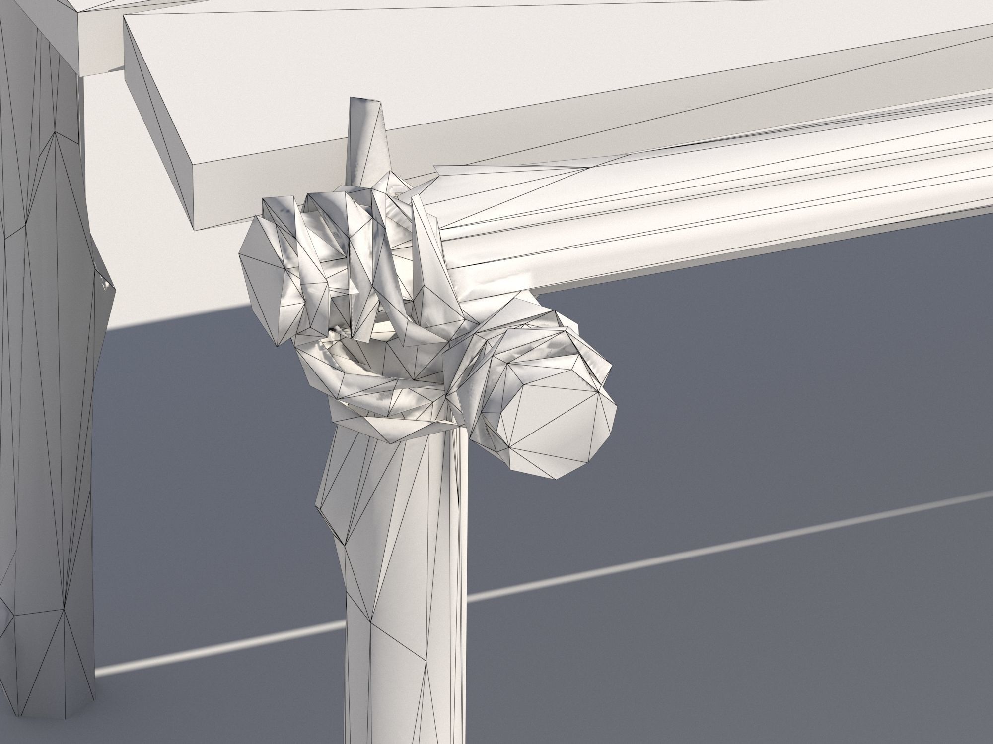 Wooden table 1 Low-poly 3D model_11