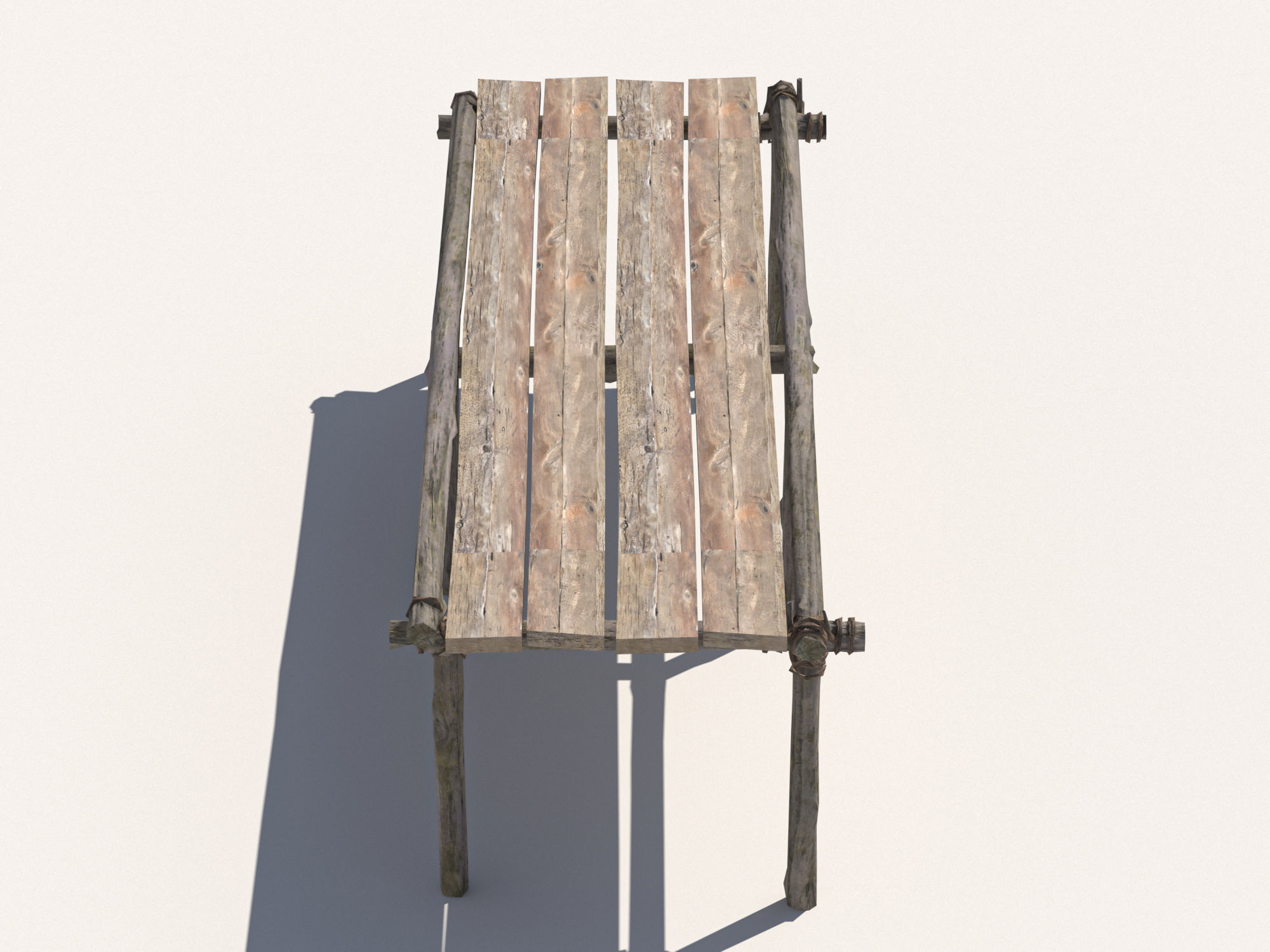 Wooden table 1 Low-poly 3D model_7