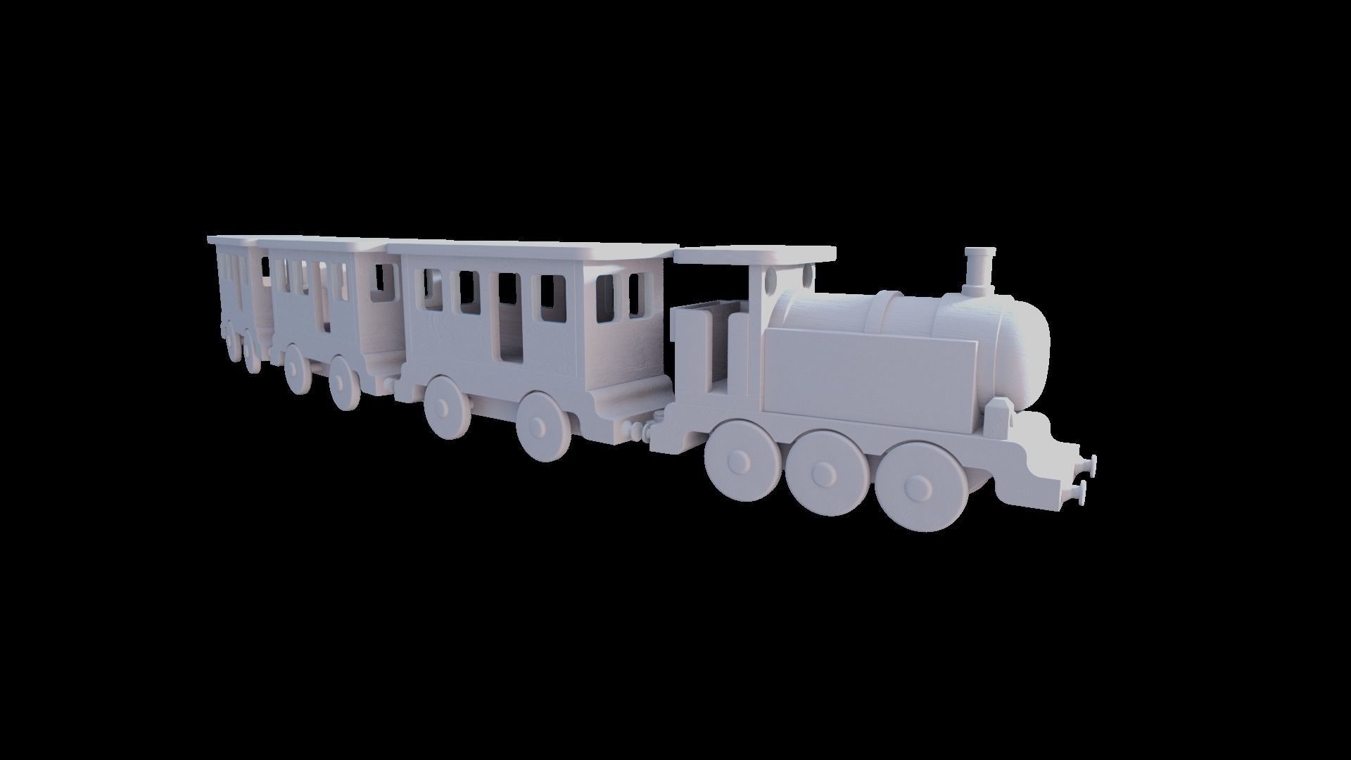 WOODEN TRAINS and CARRIAGES TOY BUNDLE - RogueFilmProductions Low-poly 3D model_23
