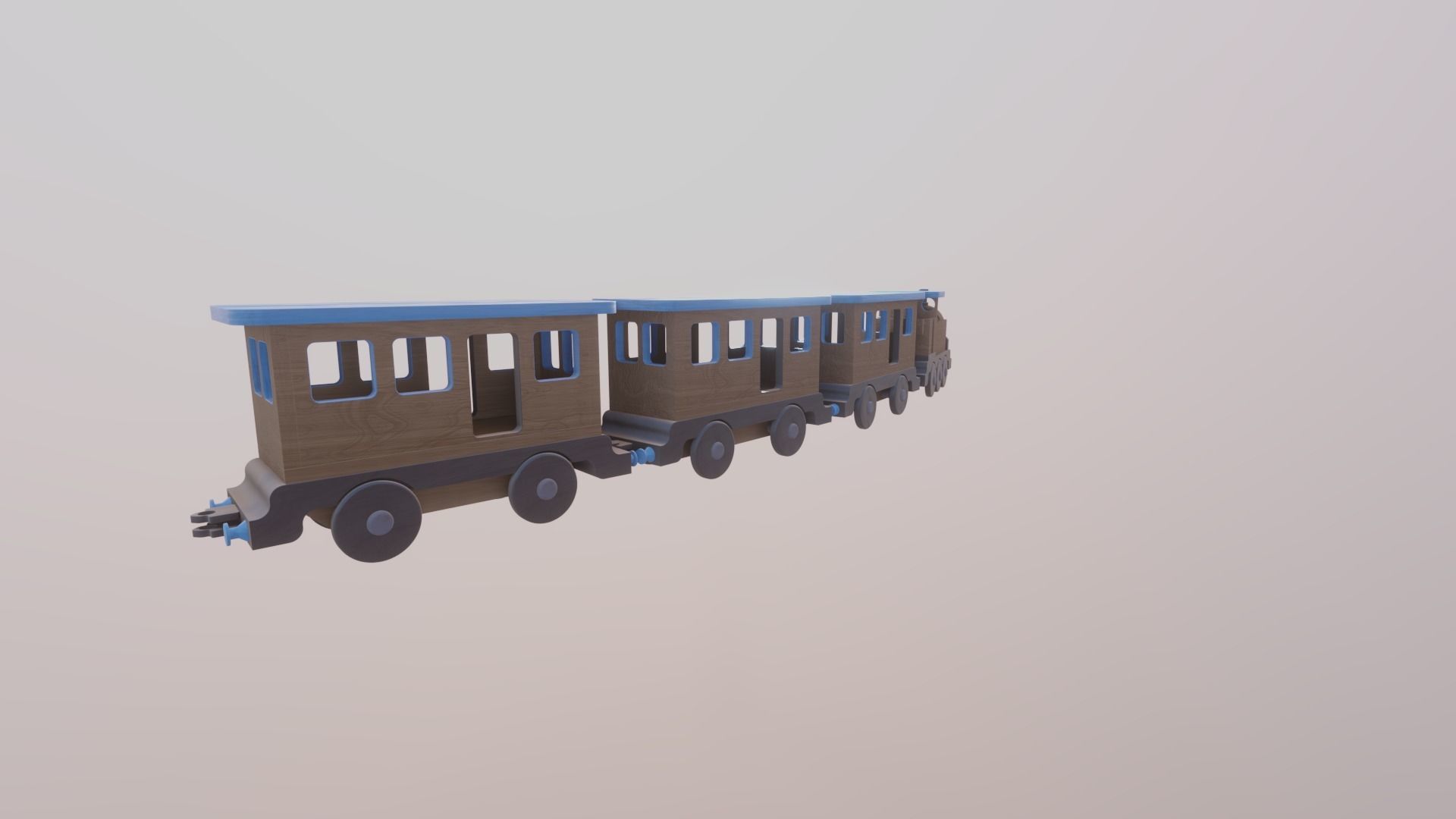 WOODEN TRAINS and CARRIAGES TOY BUNDLE - RogueFilmProductions Low-poly 3D model_15