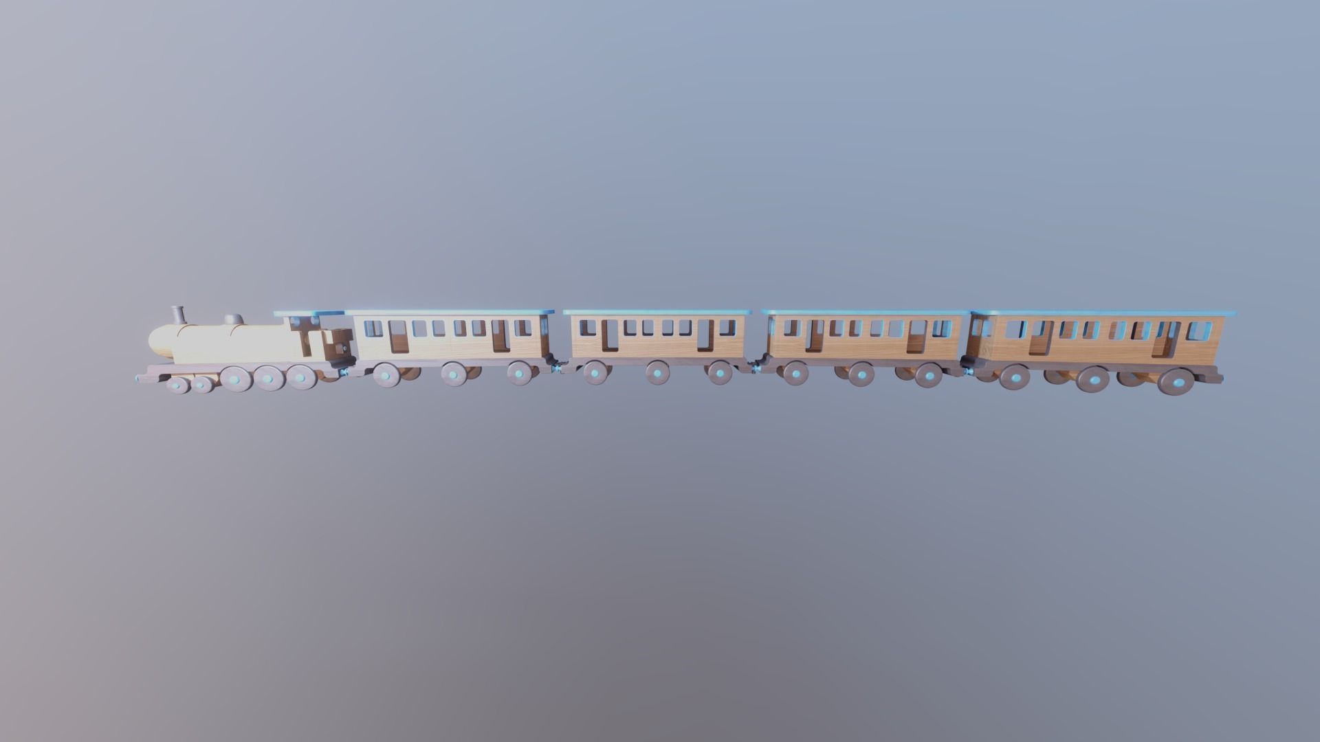 WOODEN TRAINS and CARRIAGES TOY BUNDLE - RogueFilmProductions Low-poly 3D model_8