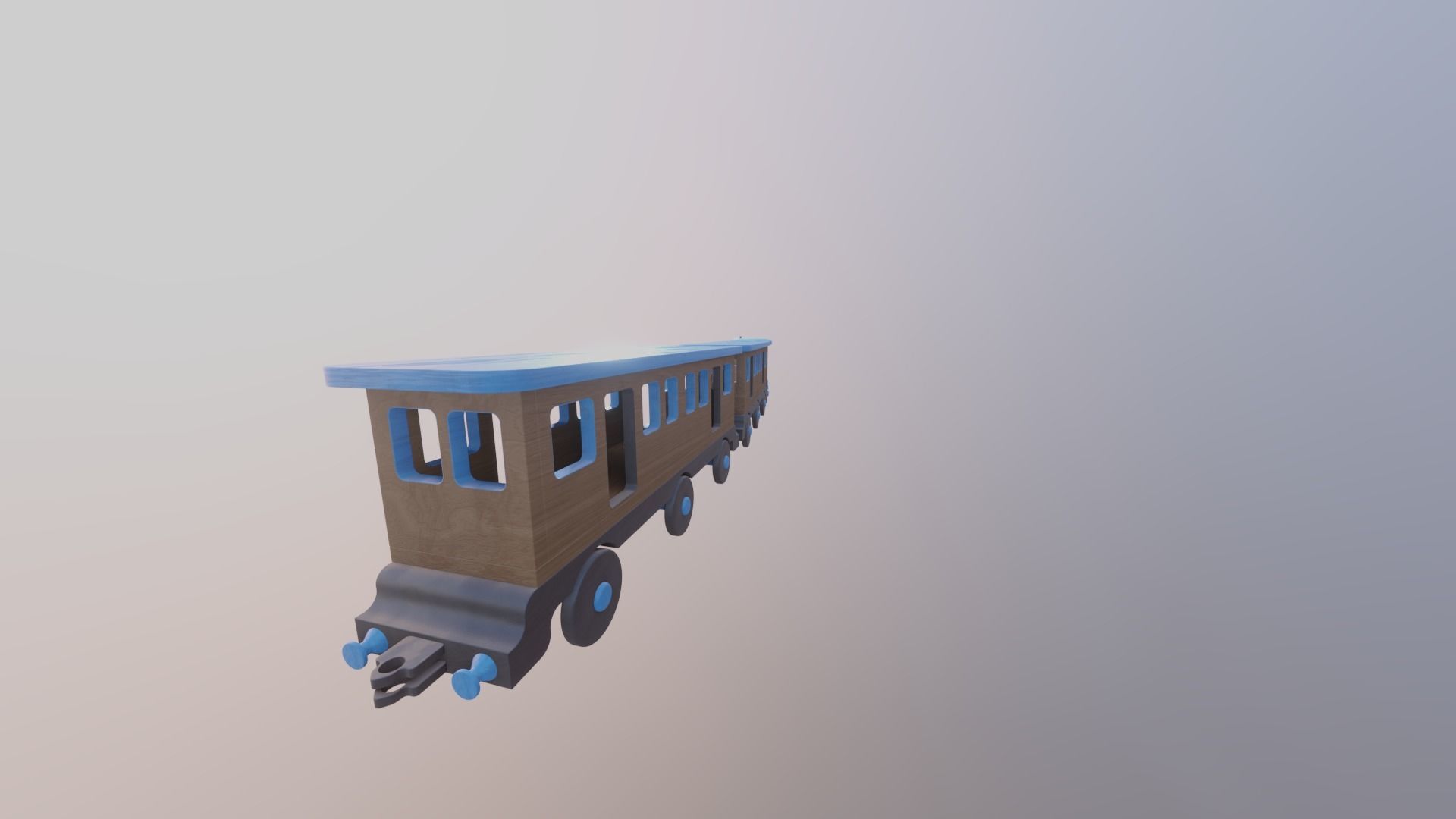 WOODEN TRAINS and CARRIAGES TOY BUNDLE - RogueFilmProductions Low-poly 3D model_12