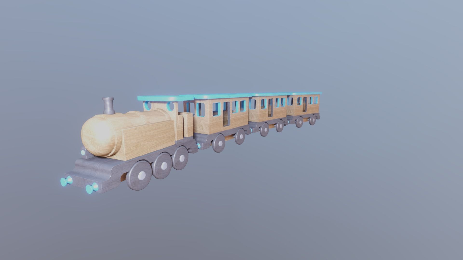 WOODEN TRAINS and CARRIAGES TOY BUNDLE - RogueFilmProductions Low-poly 3D model_7