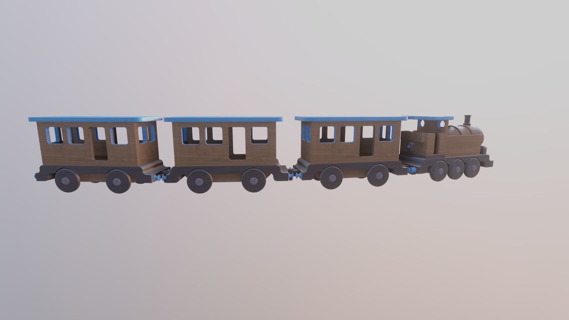 WOODEN TRAINS and CARRIAGES TOY BUNDLE - RogueFilmProductions Low-poly 3D model_17