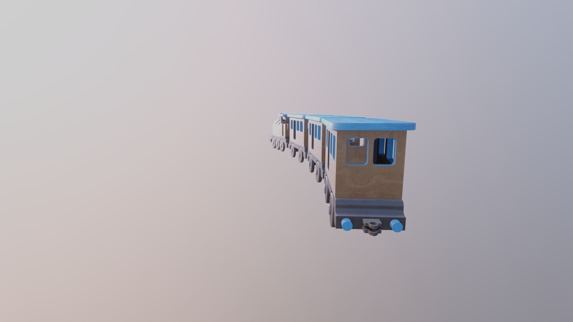 WOODEN TRAINS and CARRIAGES TOY BUNDLE - RogueFilmProductions Low-poly 3D model_13