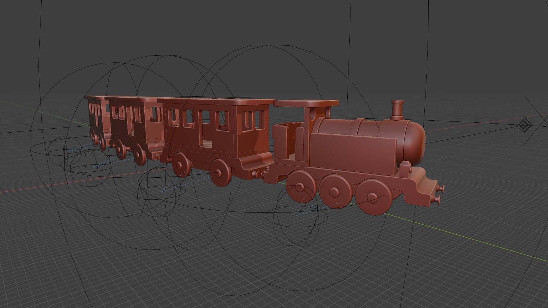 WOODEN TRAINS and CARRIAGES TOY BUNDLE - RogueFilmProductions Low-poly 3D model_25