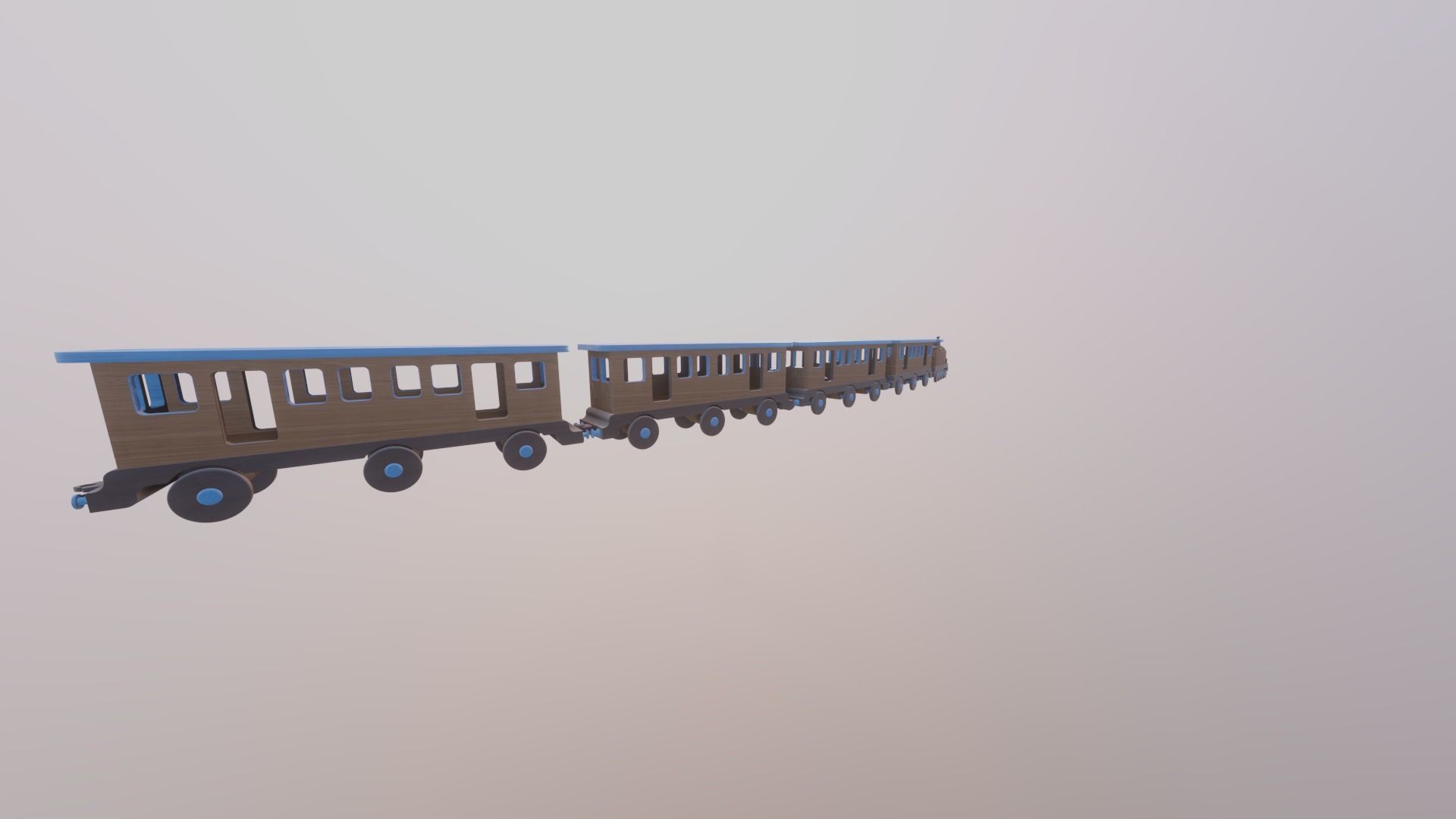 WOODEN TRAINS and CARRIAGES TOY BUNDLE - RogueFilmProductions Low-poly 3D model_14