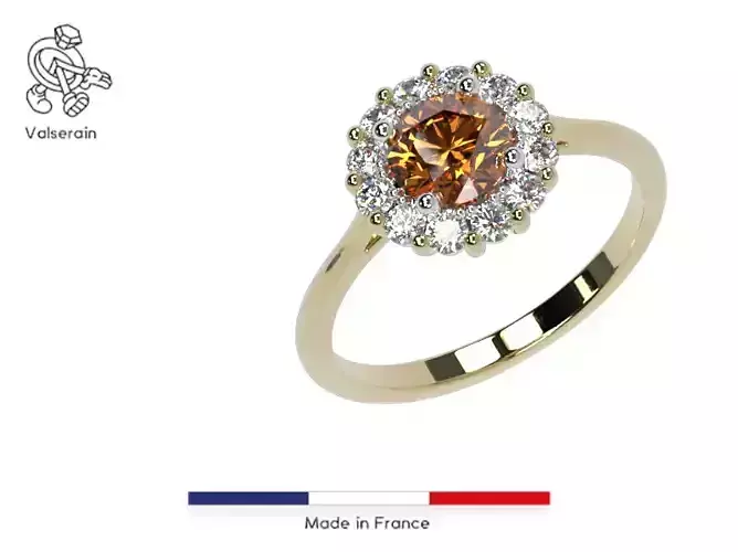 Luxury margerite gold ring 6Mm diamond