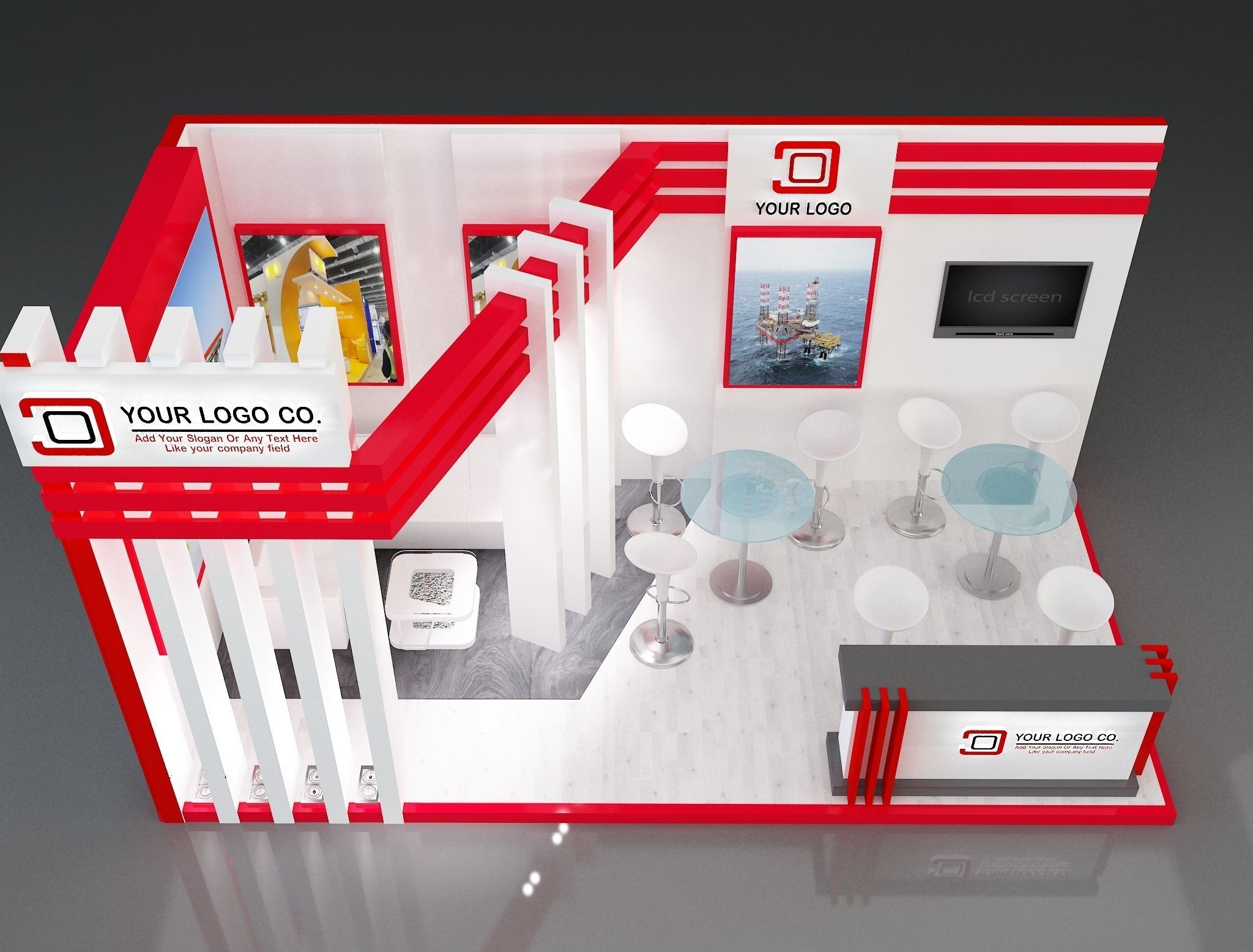 Booth Exhibition Stand a227 3D model_4