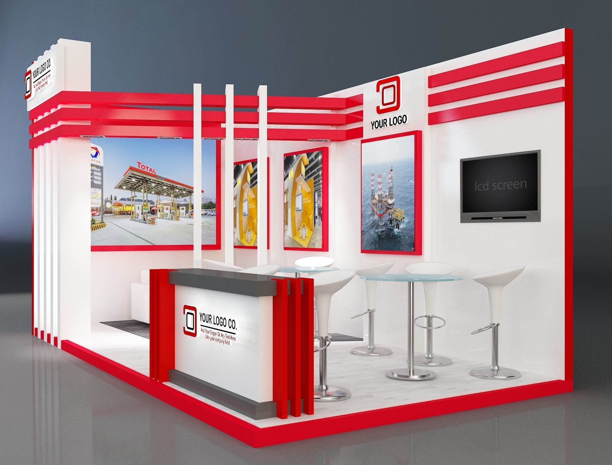 Booth Exhibition Stand a227 3D model_7