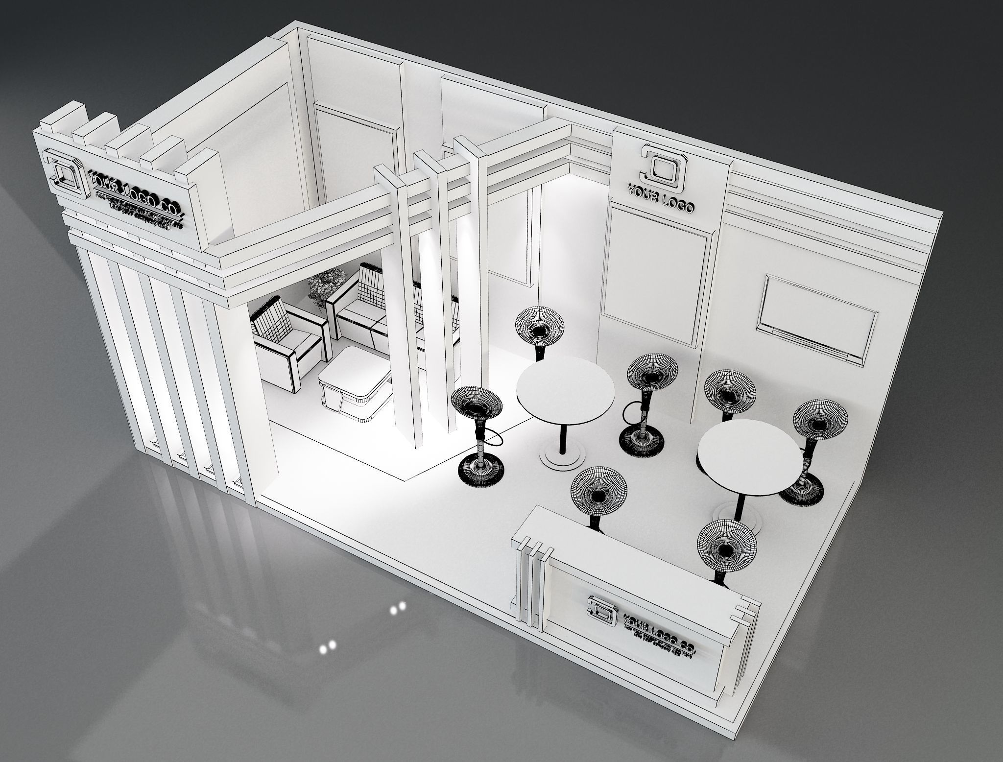 Booth Exhibition Stand a227 3D model_1