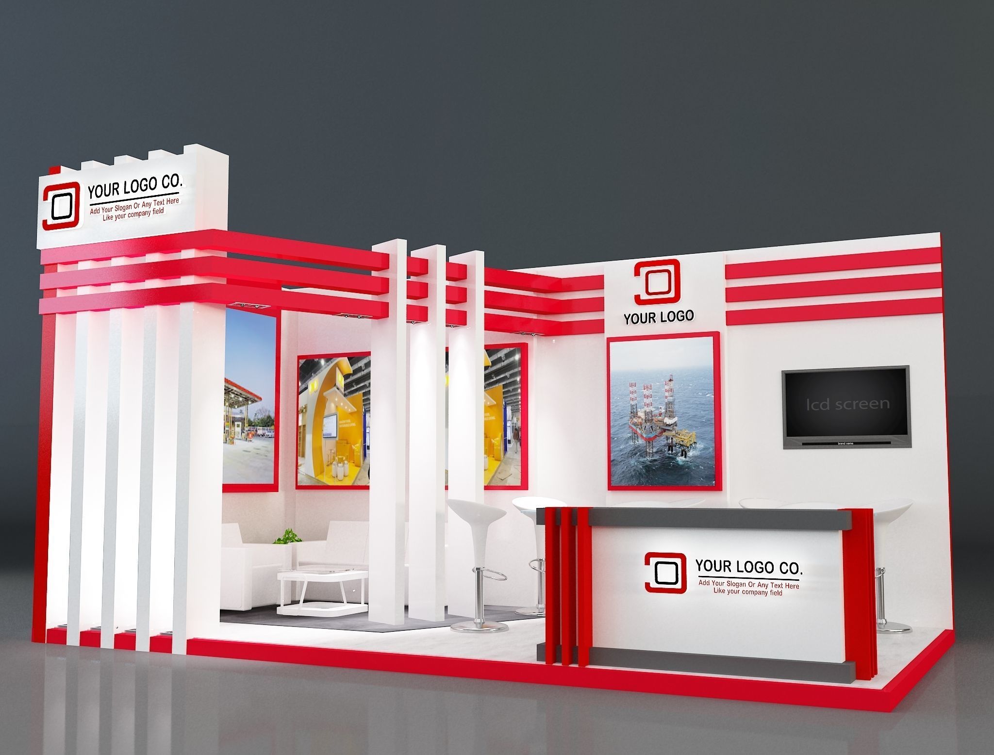 Booth Exhibition Stand a227 3D model_5
