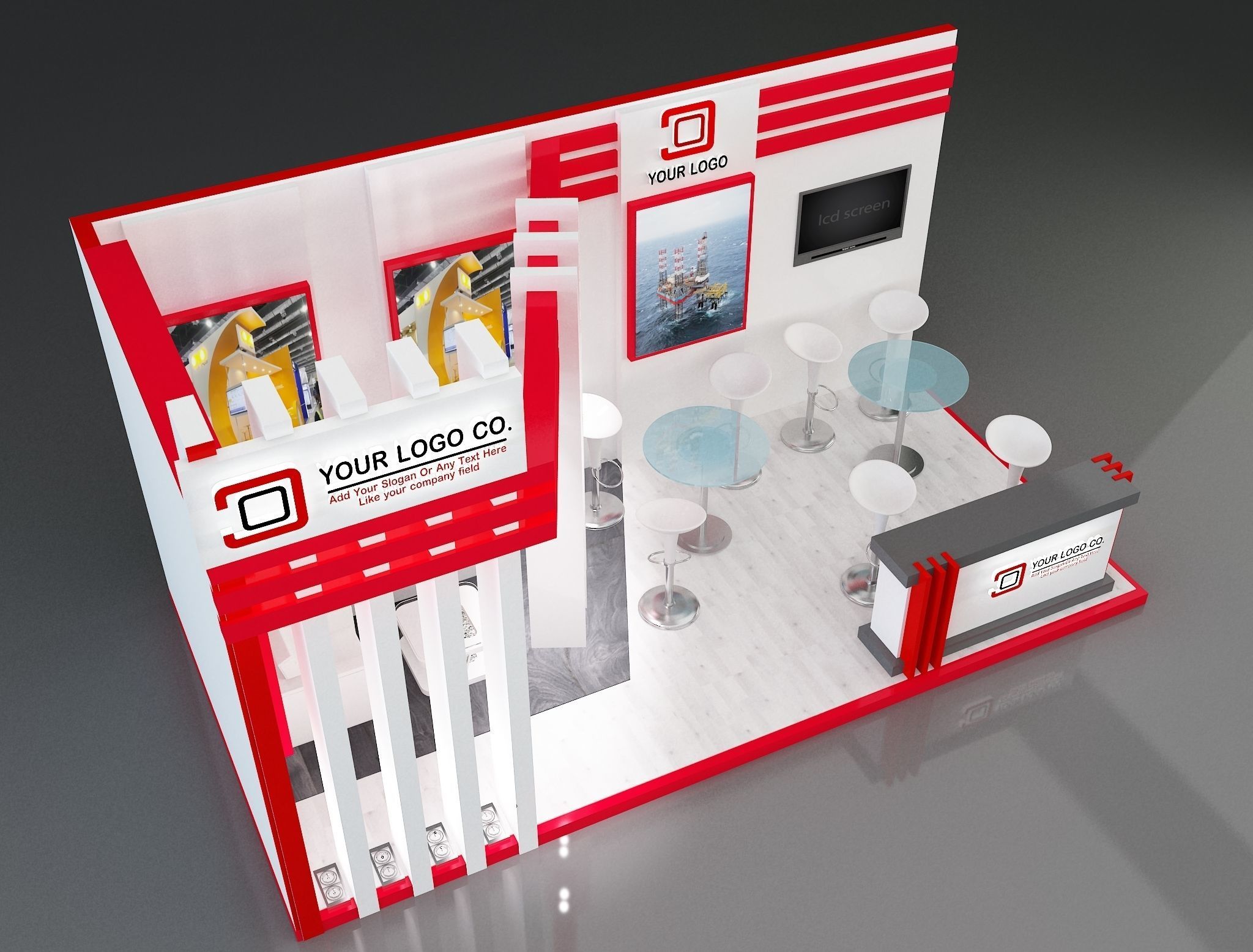 Booth Exhibition Stand a227 3D model_6