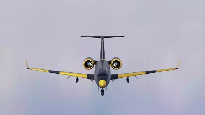 3D Model of a PRIVATE JET Low-poly 3D model