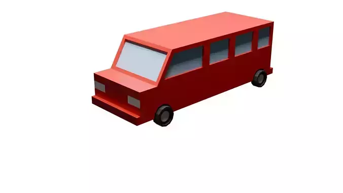 Low poly Red-pink car 2 Version