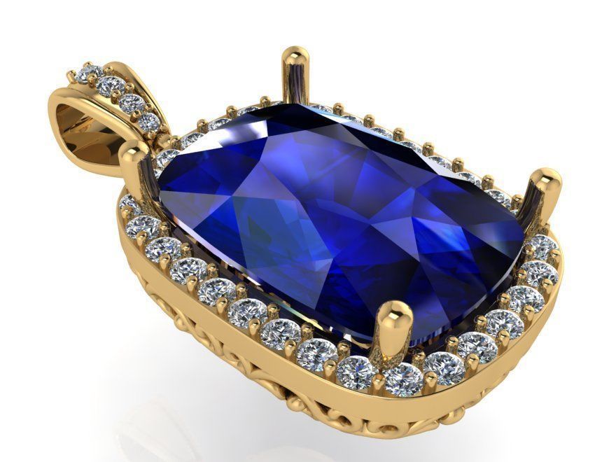 Cushion Halo Pendant 0828 3D print model_1