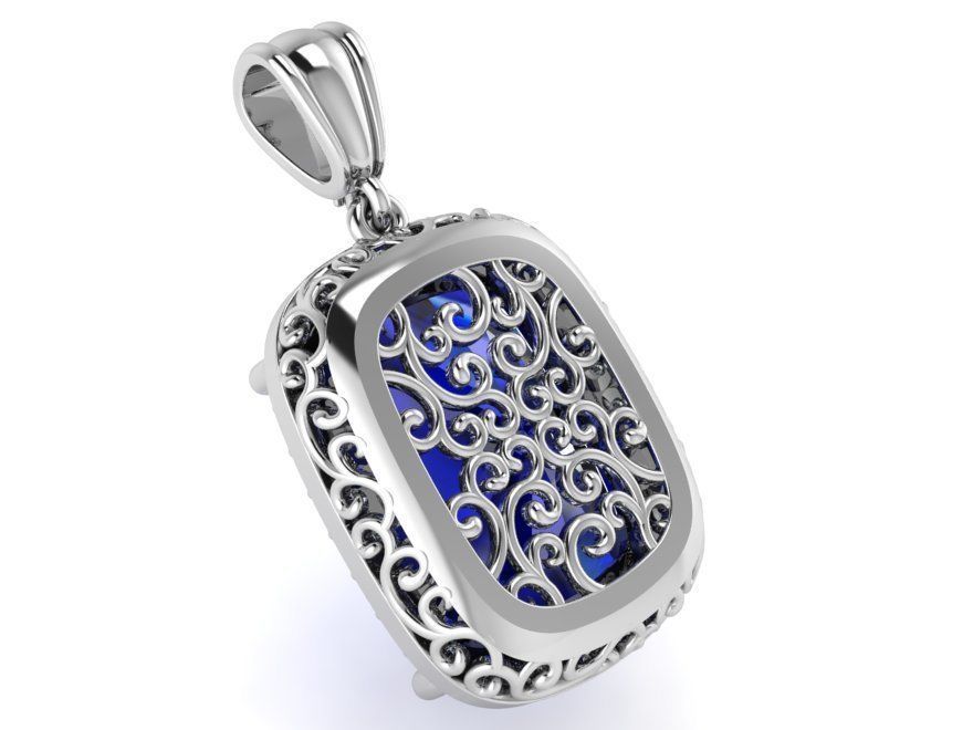 Cushion Halo Pendant 0828 3D print model_3