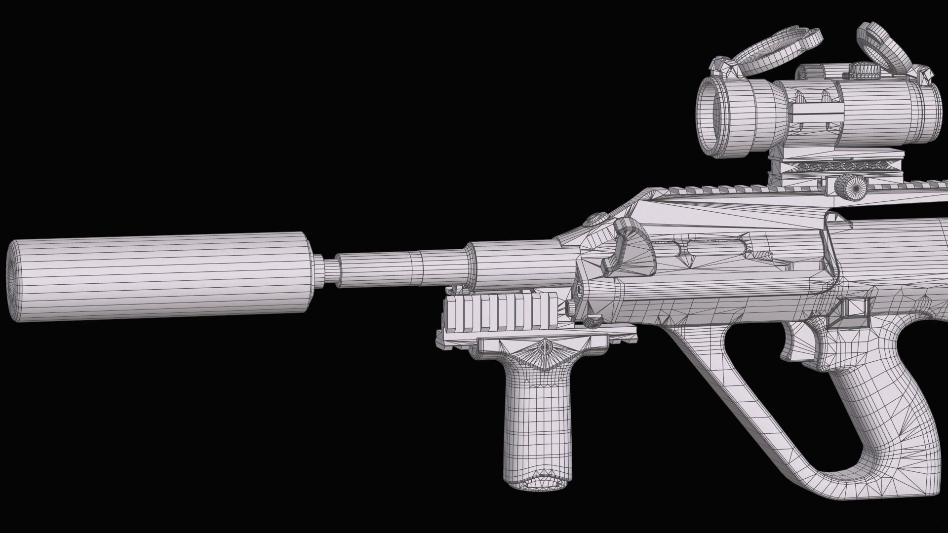 Tactical modular assault rifle Bullpup Steyr AUG A3 Low-poly 3D model_57