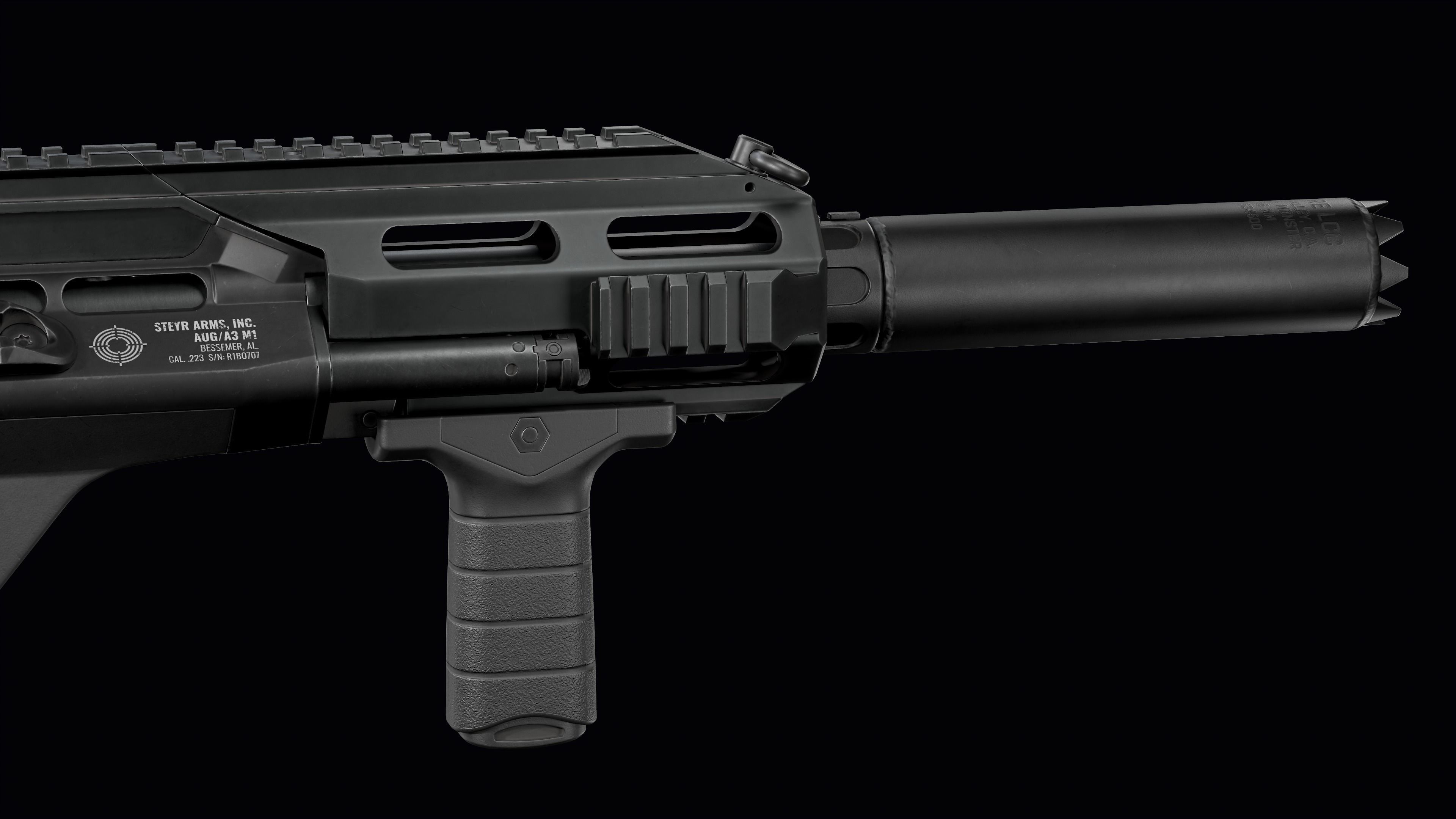 Tactical modular assault rifle Bullpup Steyr AUG A3 Low-poly 3D model_45