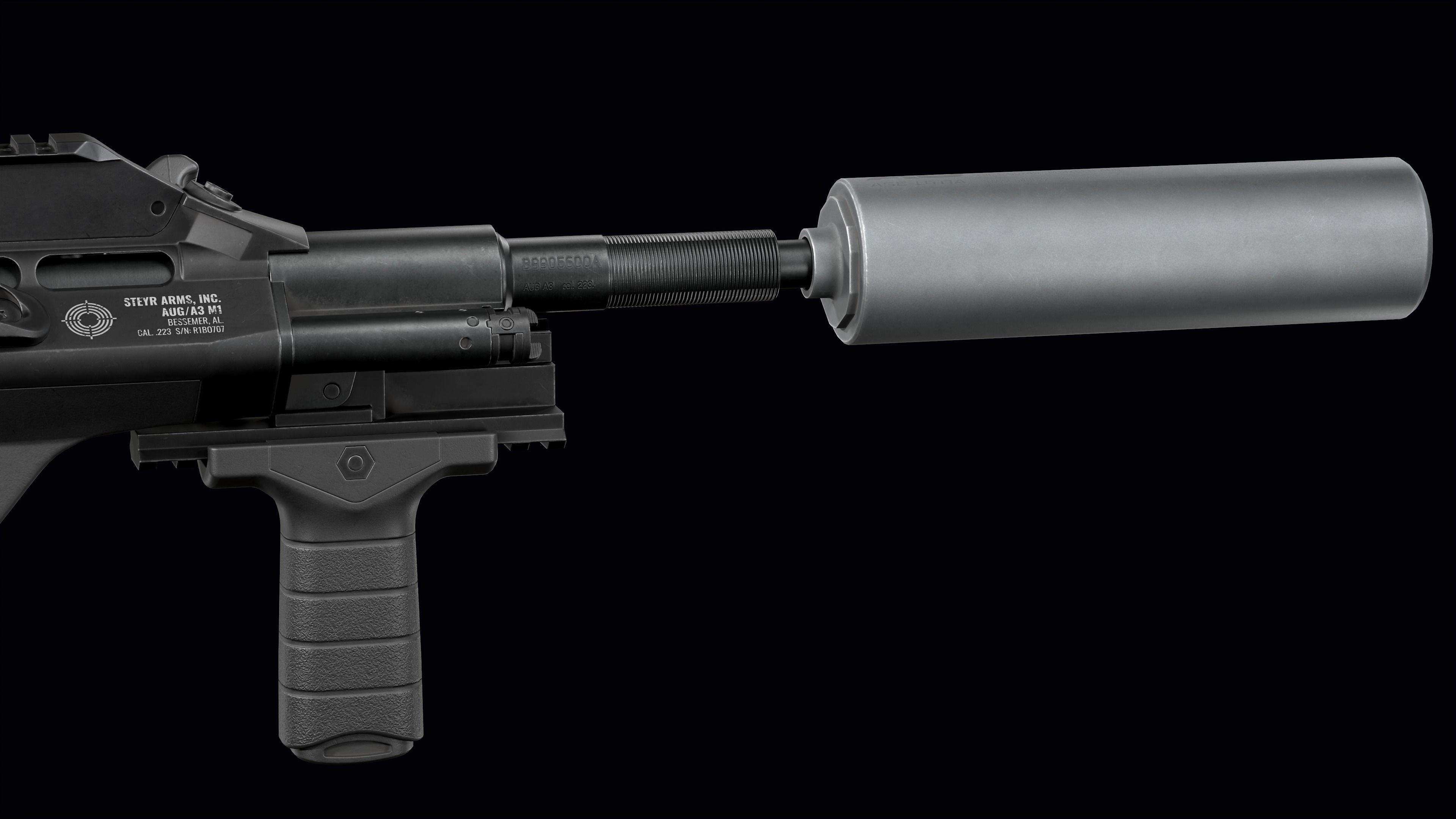 Tactical modular assault rifle Bullpup Steyr AUG A3 Low-poly 3D model_44