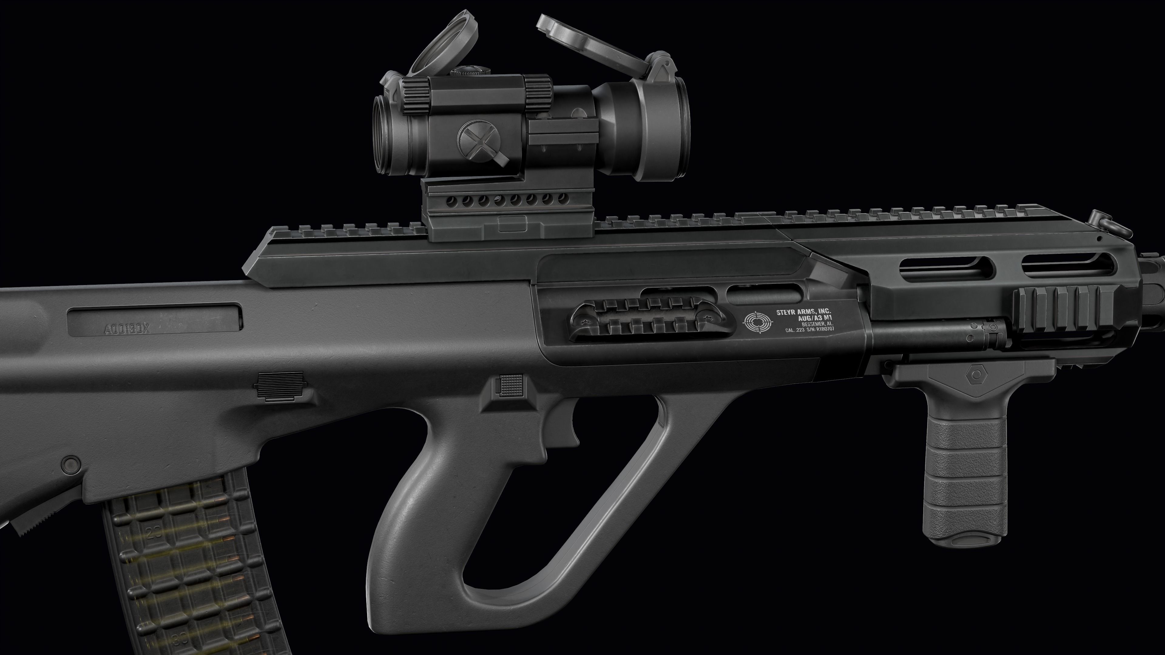 Tactical modular assault rifle Bullpup Steyr AUG A3 Low-poly 3D model_42