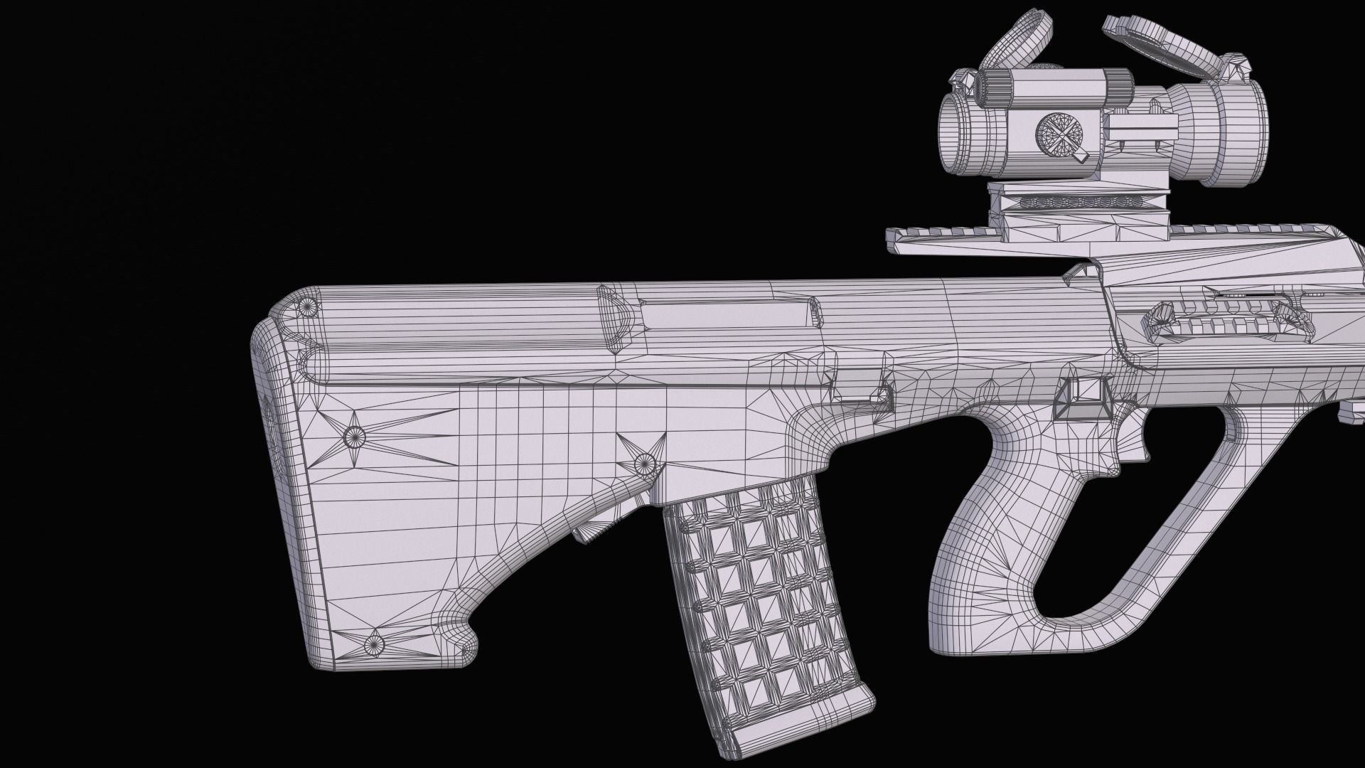 Tactical modular assault rifle Bullpup Steyr AUG A3 Low-poly 3D model_63
