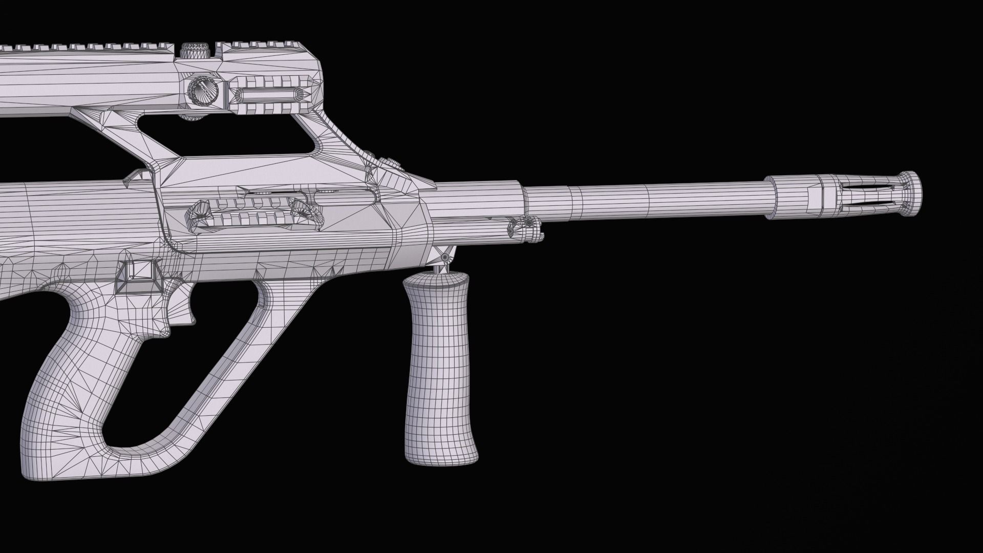 Tactical modular assault rifle Bullpup Steyr AUG A3 Low-poly 3D model_65