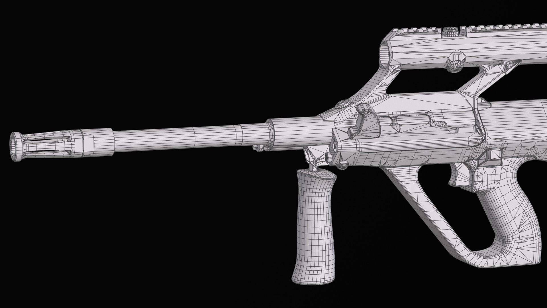 Tactical modular assault rifle Bullpup Steyr AUG A3 Low-poly 3D model_56